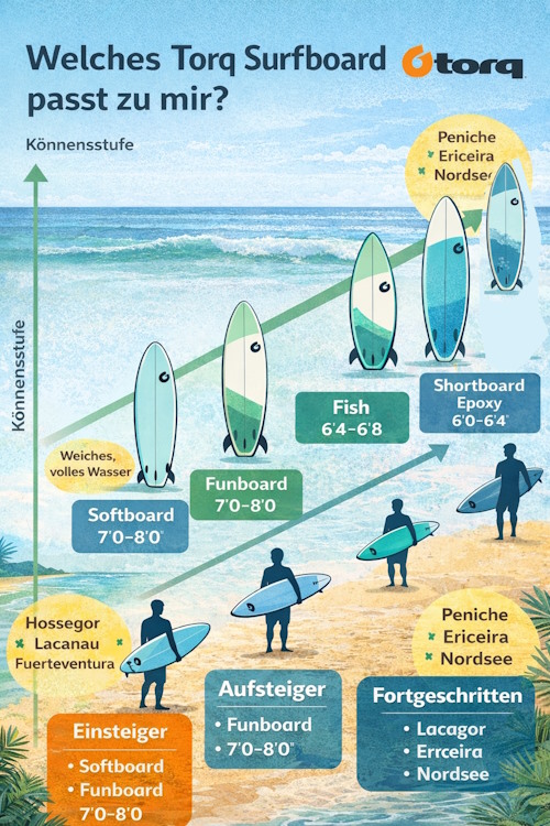 Auswahl und Empfehlung Torq Surfboard