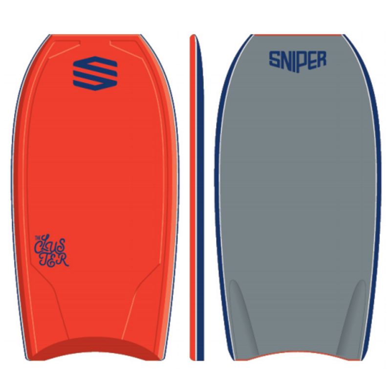 SNIPER Bodyboard Cluster PE 40 Rot Silber