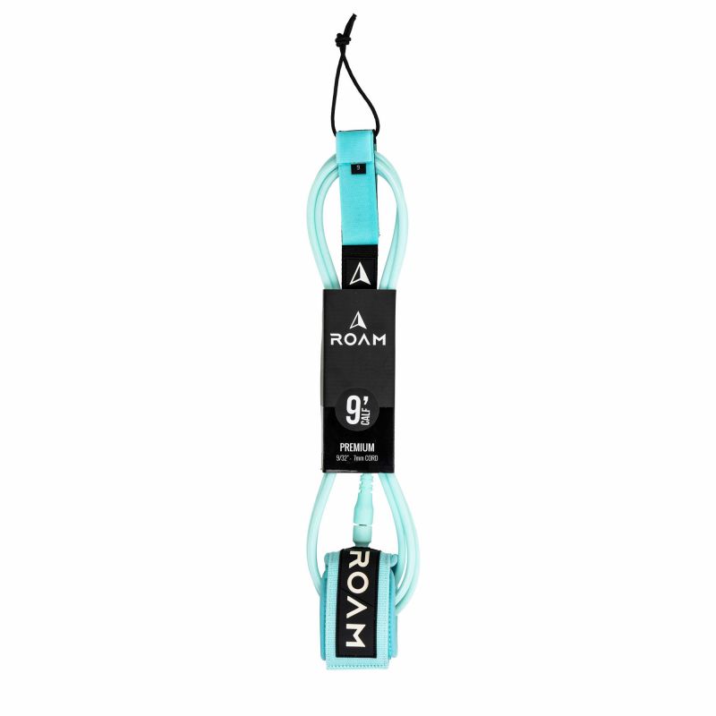 ROAM Surfboard Leash Premium 90 Knie Lite Teal