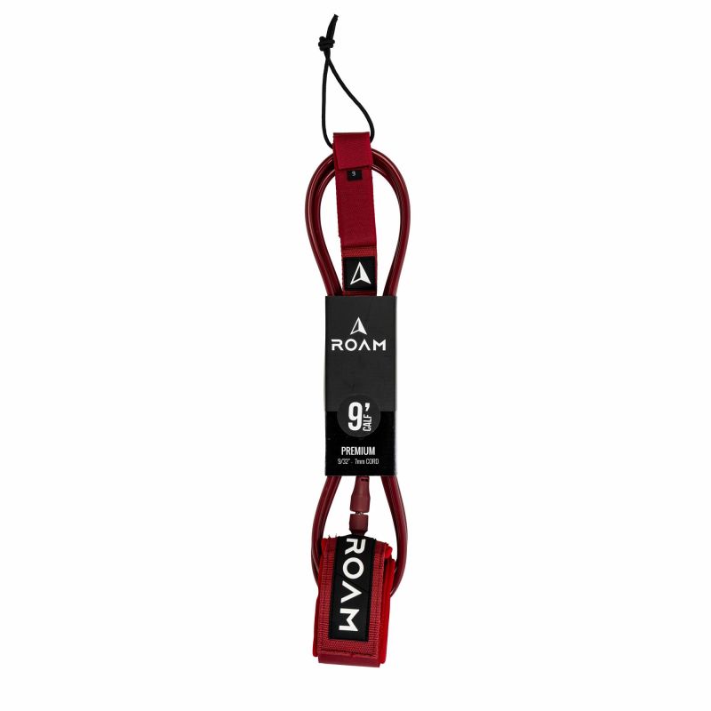 ROAM Surfboard Leash Premium 90 Knie Dunkelrot