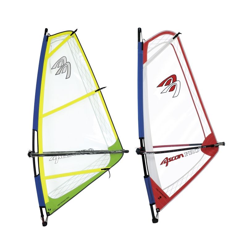 Ascan Pro Rigg Kinder-Jugend-Damen Windsurfsegel komplett Segel+Mast+Gabel Rot 