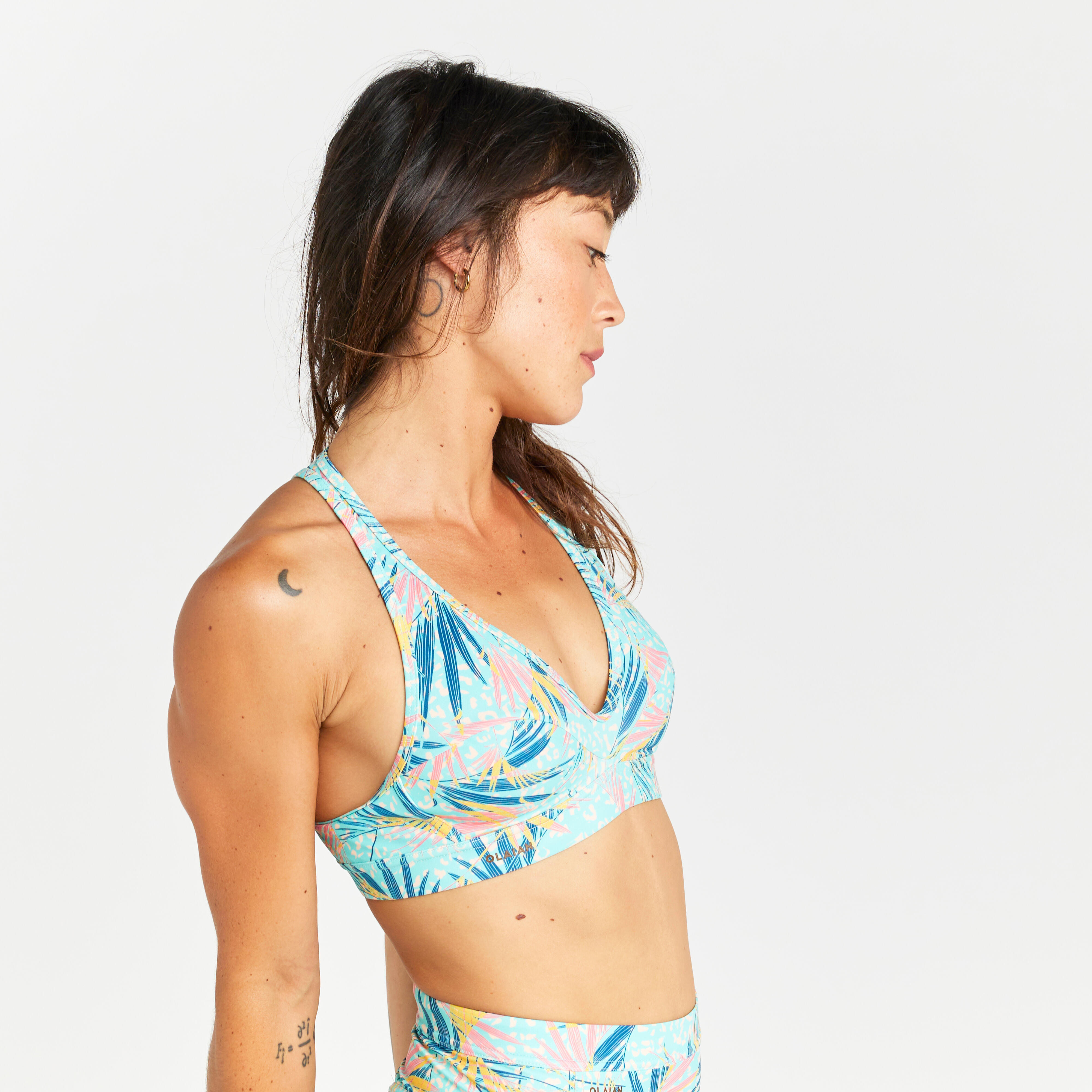 OLAIAN Bikini-Oberteil Bustier Damen - Ana Leoplant t?rkis 80D