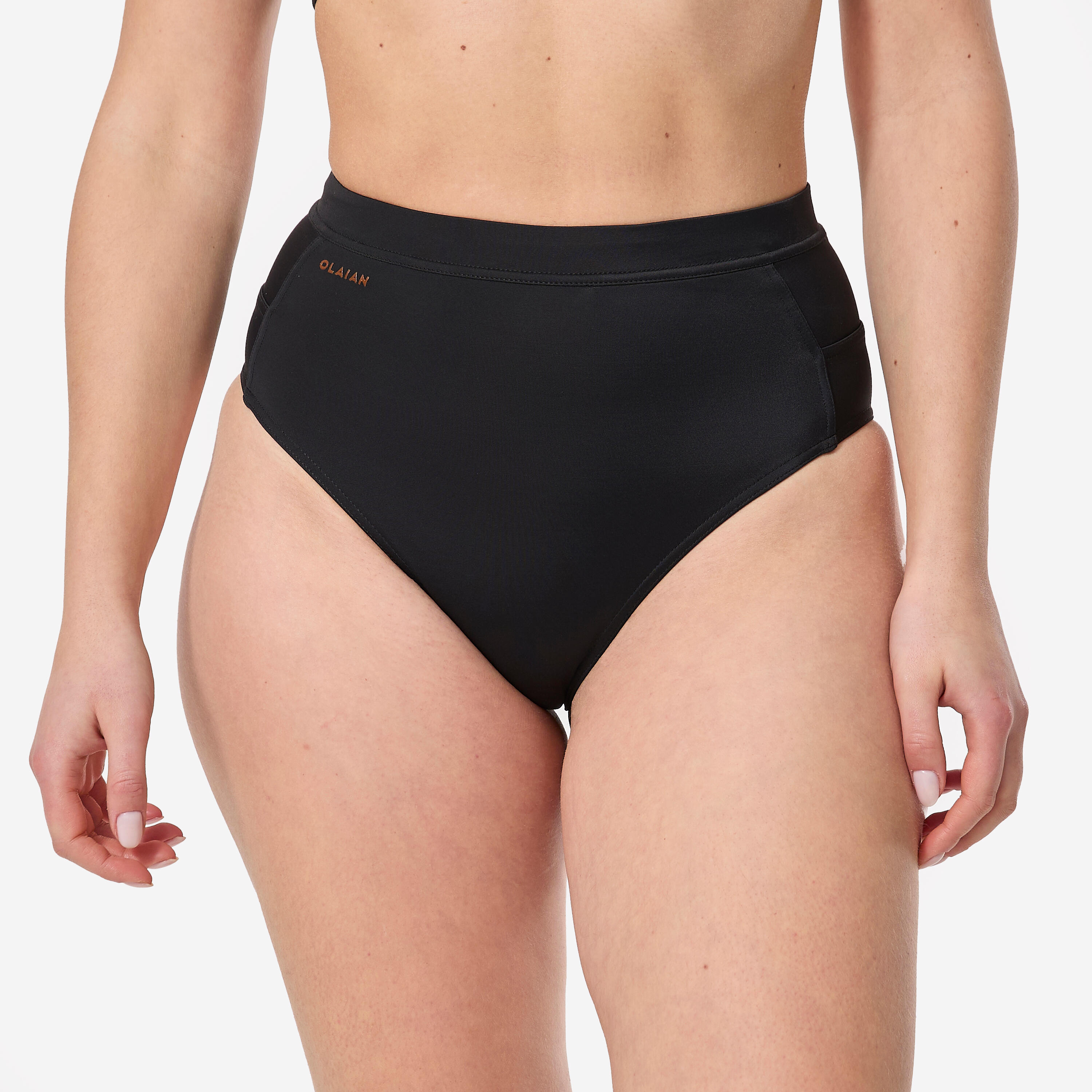 OLAIAN Bikini-Hose Damen hoher Taillenbund - Rosa schwarz DE 40 / FR 42
