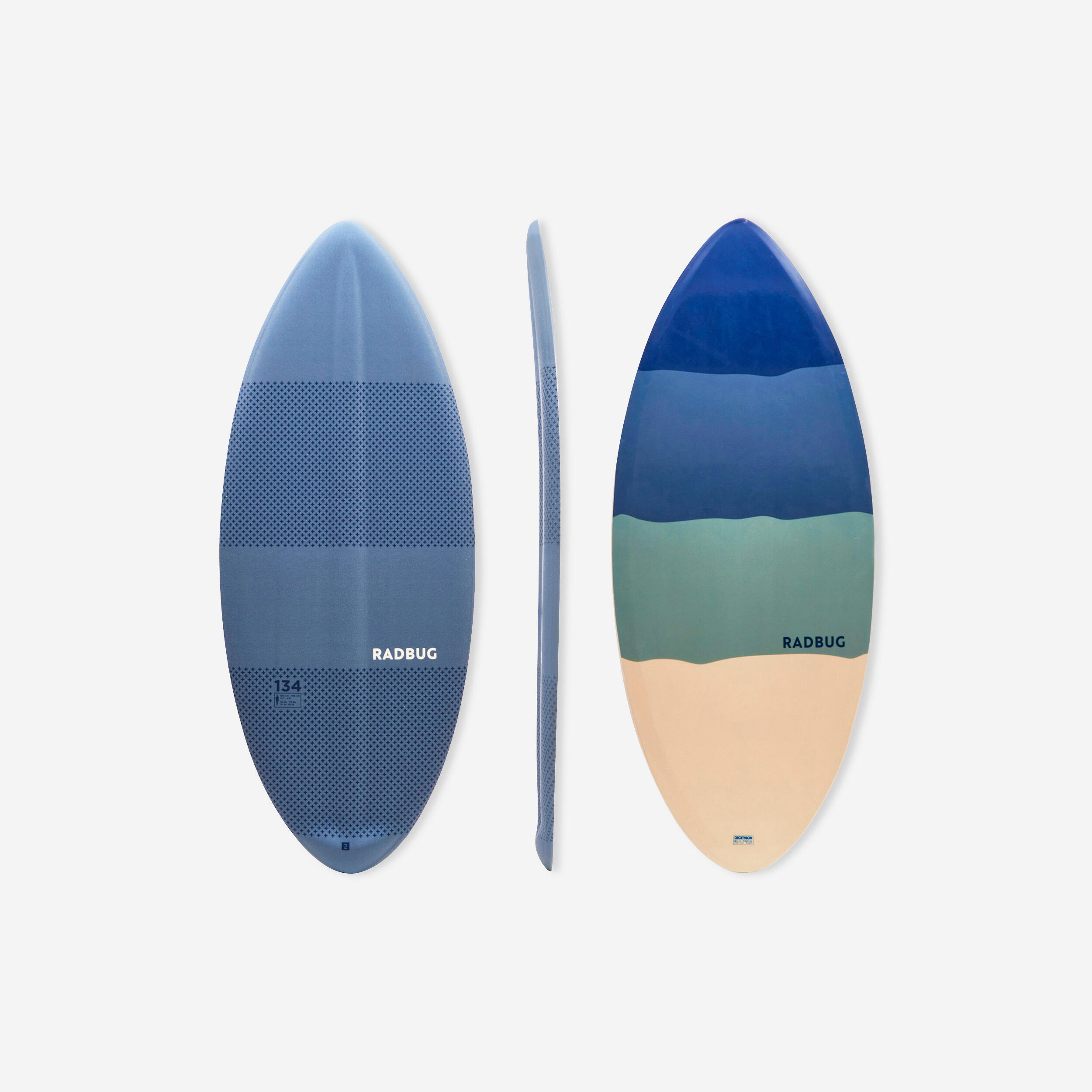 RADBUG Skimboard Damen/Herren Schaumstoff - 500 blau/grau Einheitsgröße