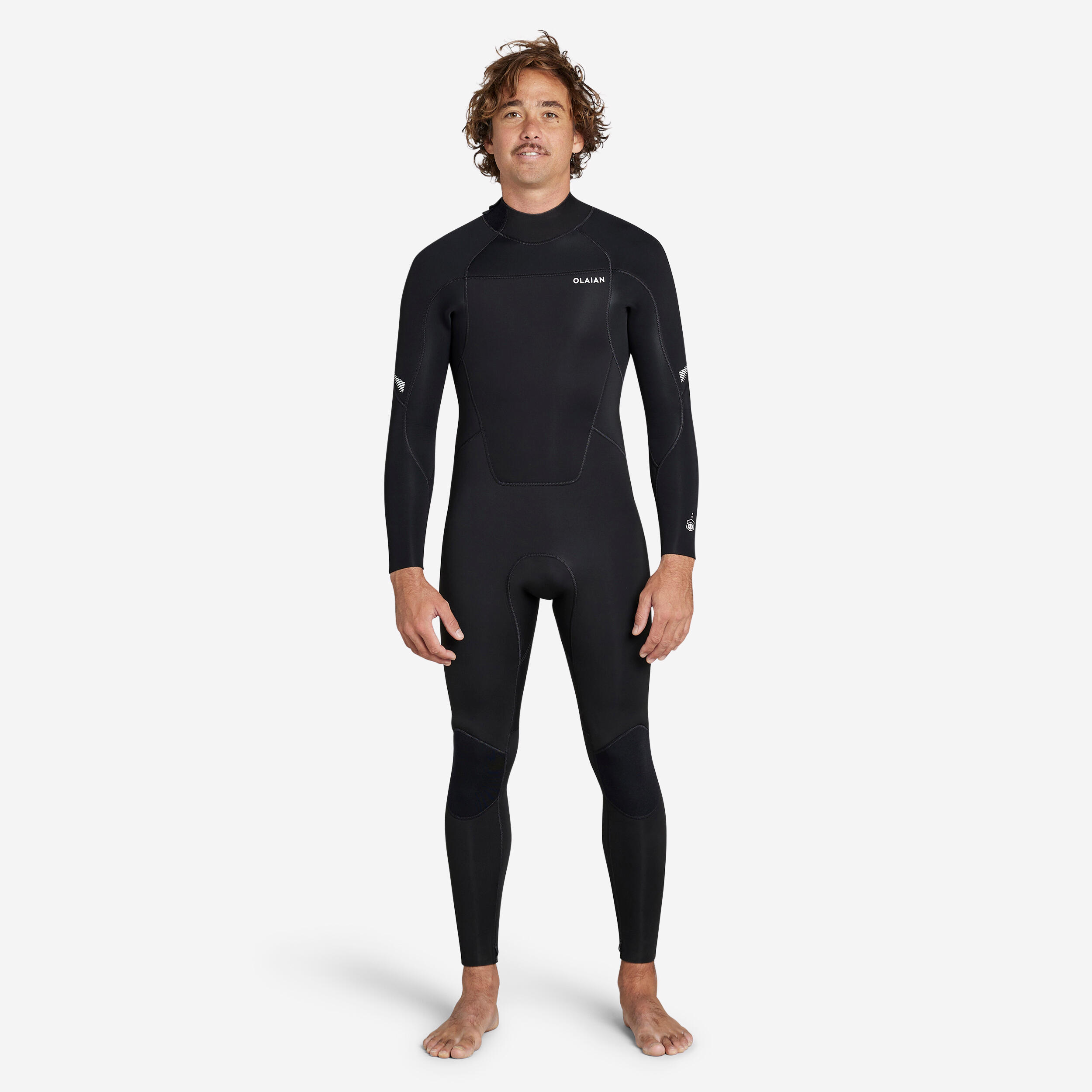 OLAIAN Neoprenanzug Surfen Herren R?ckenrei?verschluss 500 4/3?mm schwarz 2XL