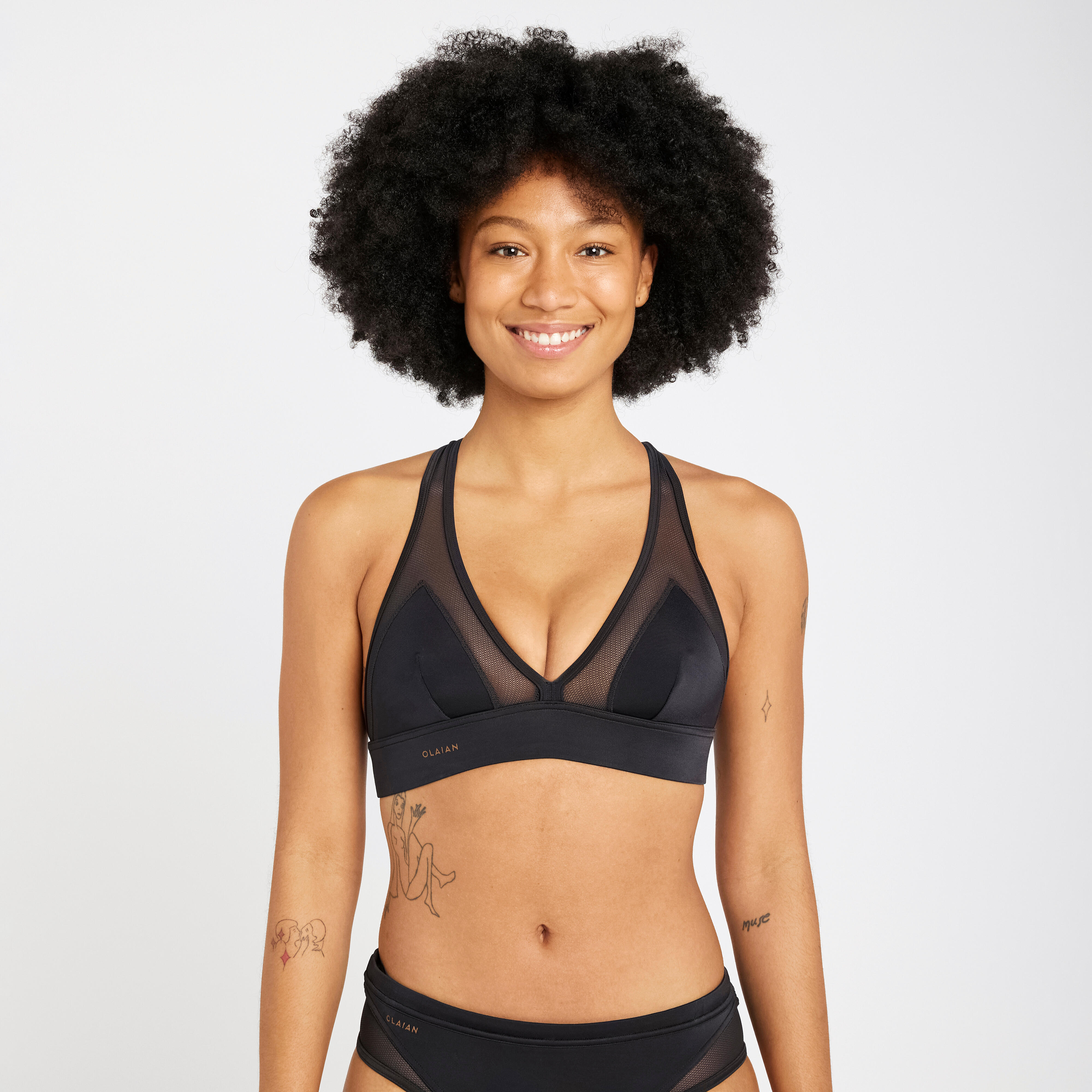 OLAIAN Bikini-Oberteil Damen Bustier im R?cken verstellbar Surfen - Isa schwarz 70 B