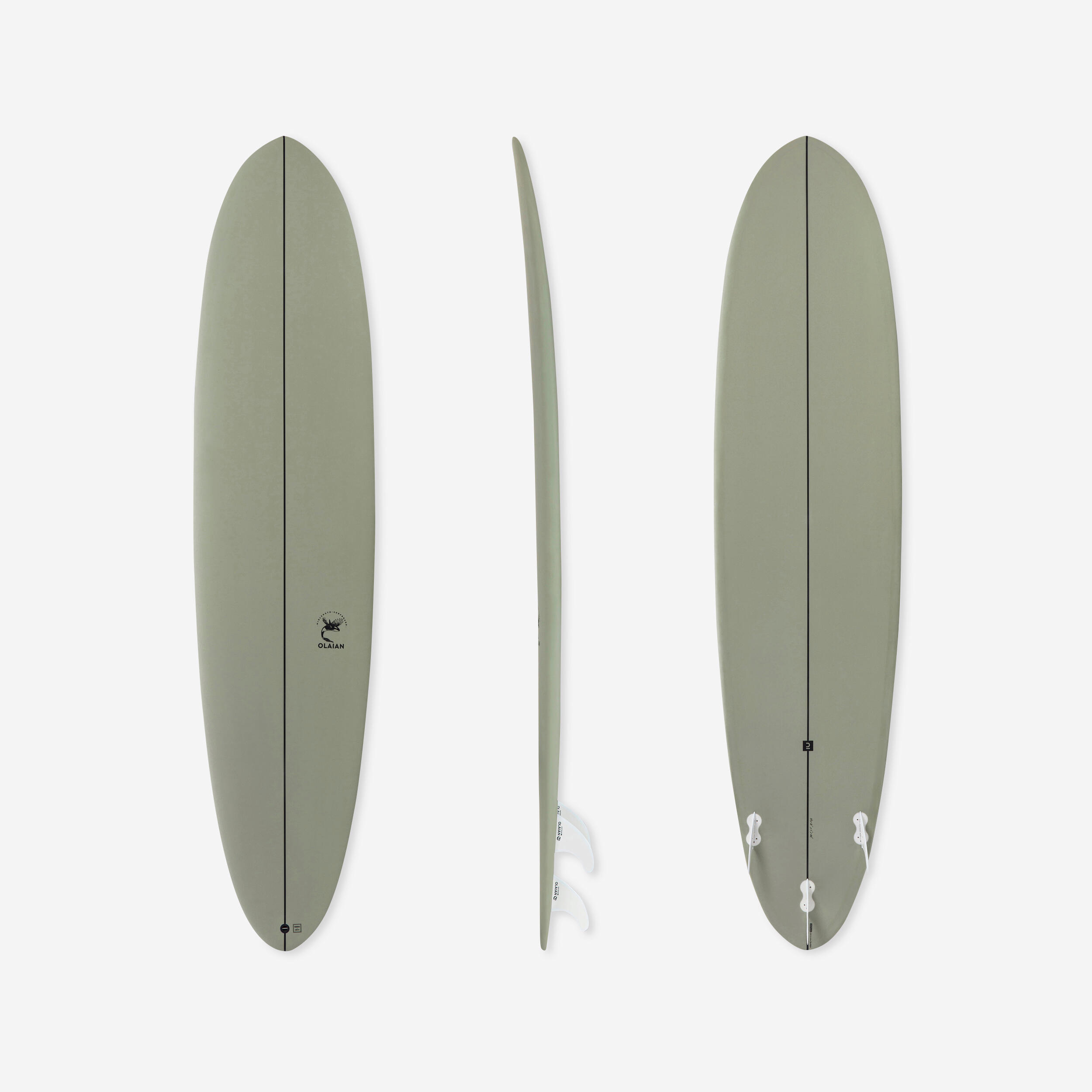 OLAIAN Surfboard 500 Hybrid 8' Lieferung mit drei Finnen No Size