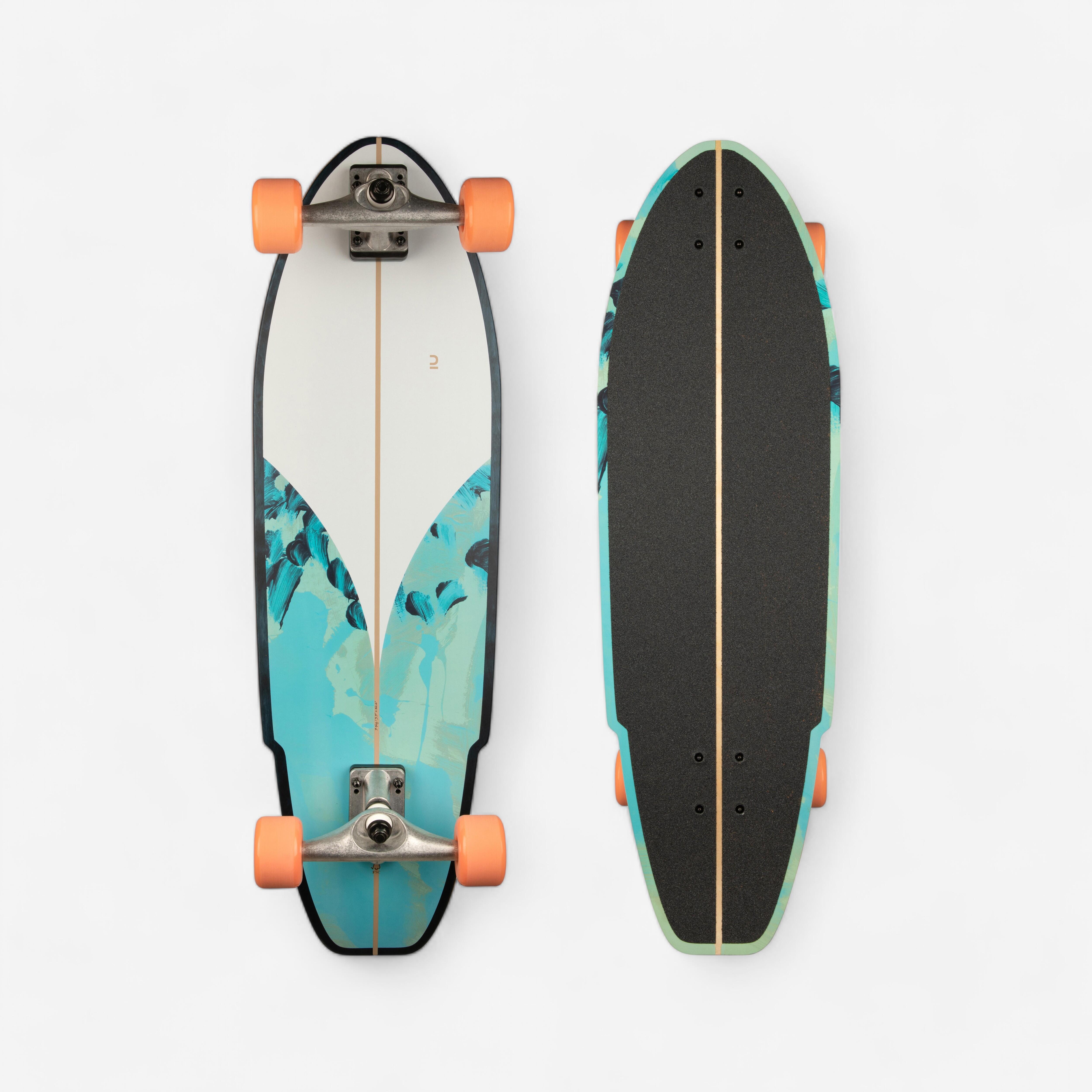 Decathlon Longboard Surfskate Carve 540 Blue Green No Size