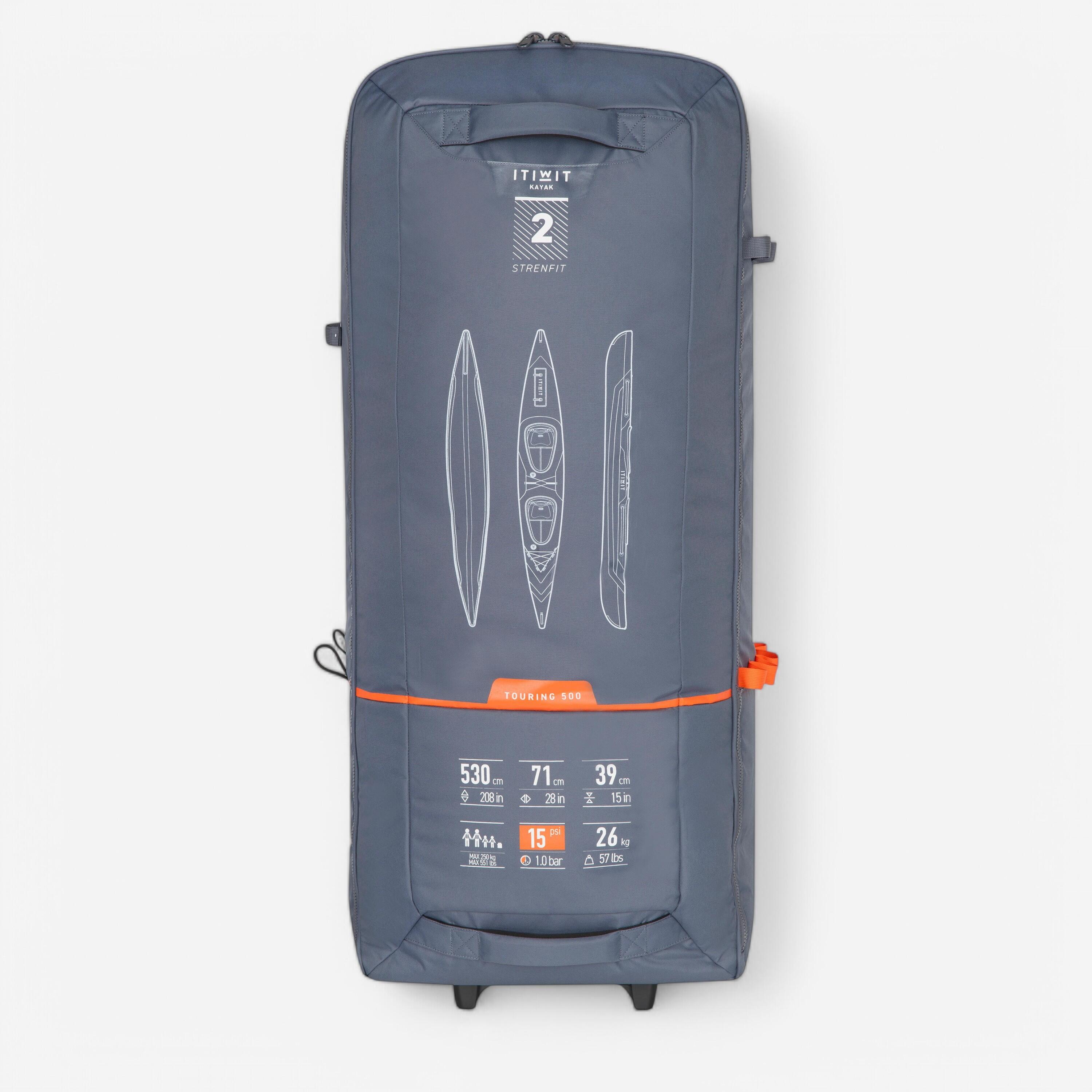 Decathlon Transport Rucksack mit Rollen Trolley für Schlauchkajak X500 2-Sitzer No Size