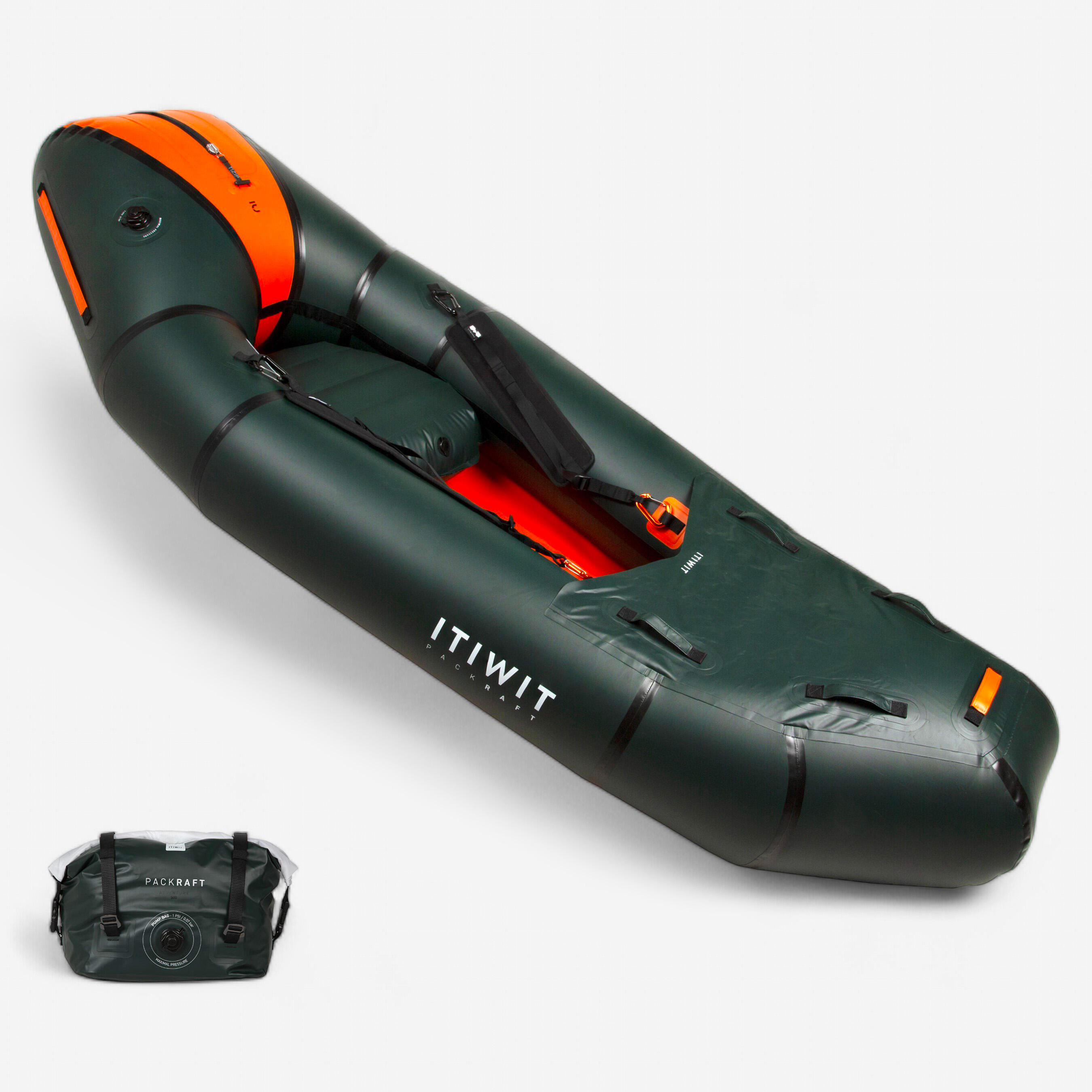 ITIWIT Kajak Packraft 500 aufblasbar TPU Fluss wasserdichter RV 1-Sitzer - PR500 No Size