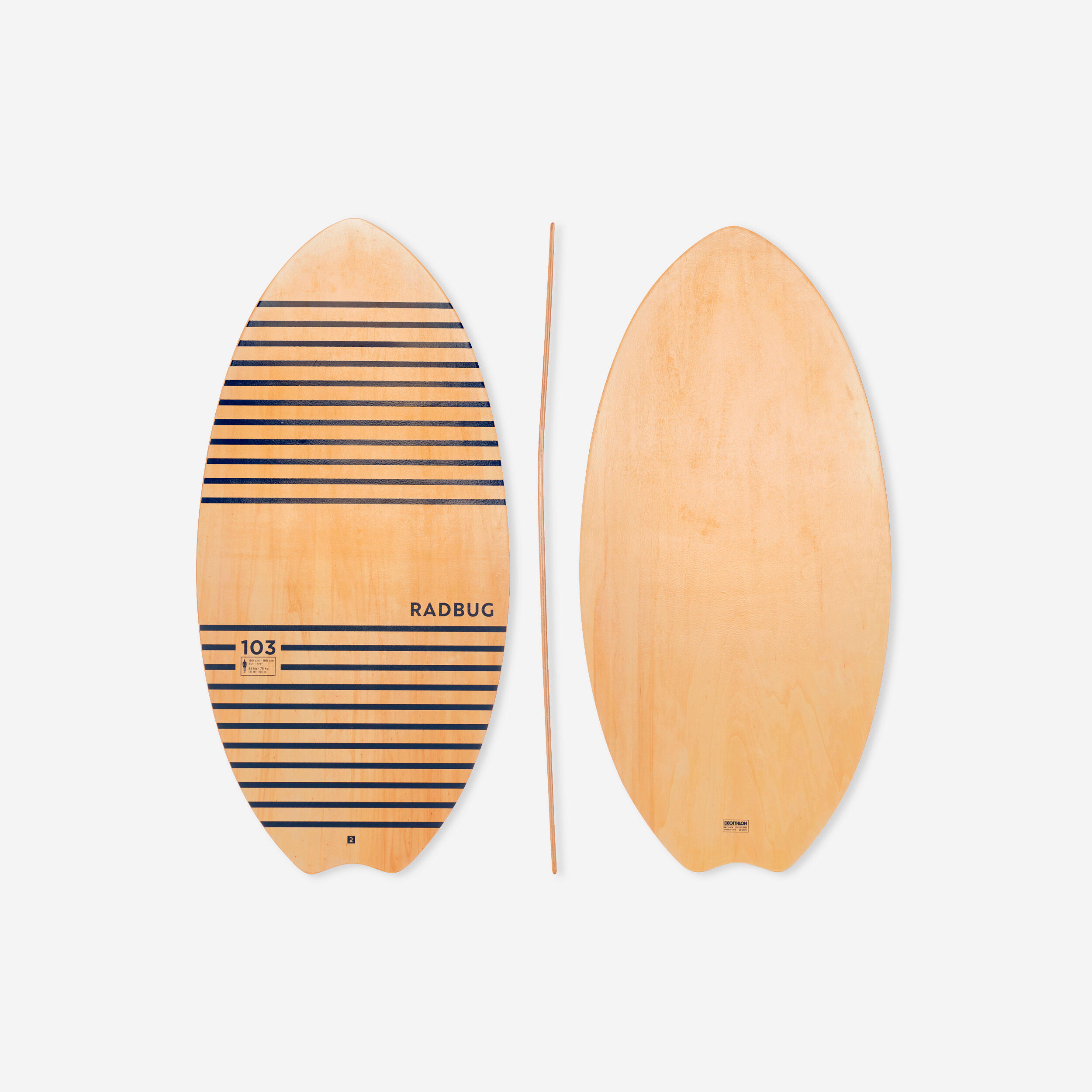 RADBUG Skimboard 100 Holz Damen/Herren Einheitsgröße