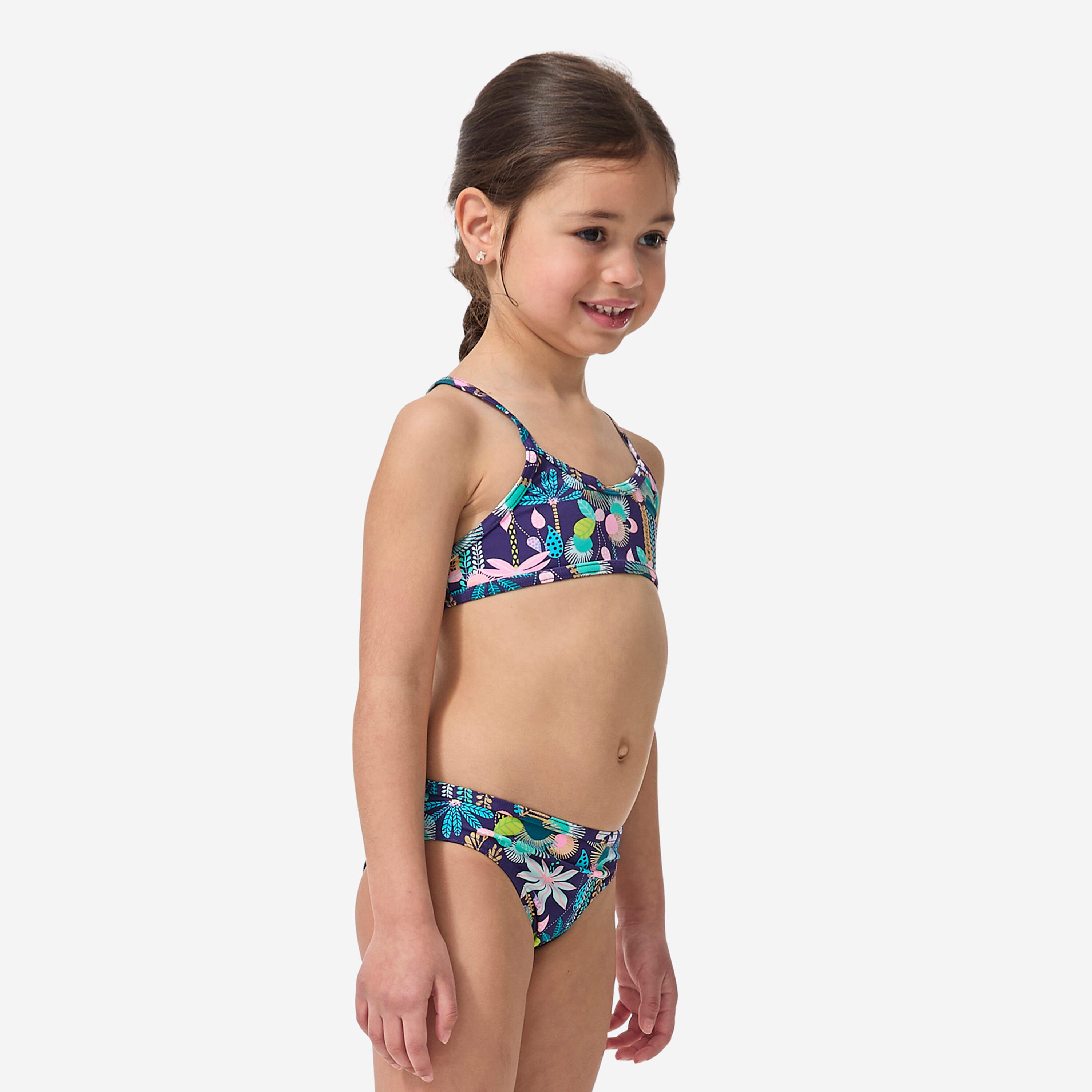 OLAIAN Bikini Surfen M?dchen gekreuzte Tr?ger gebl?mt June 103-112cm 4-5J