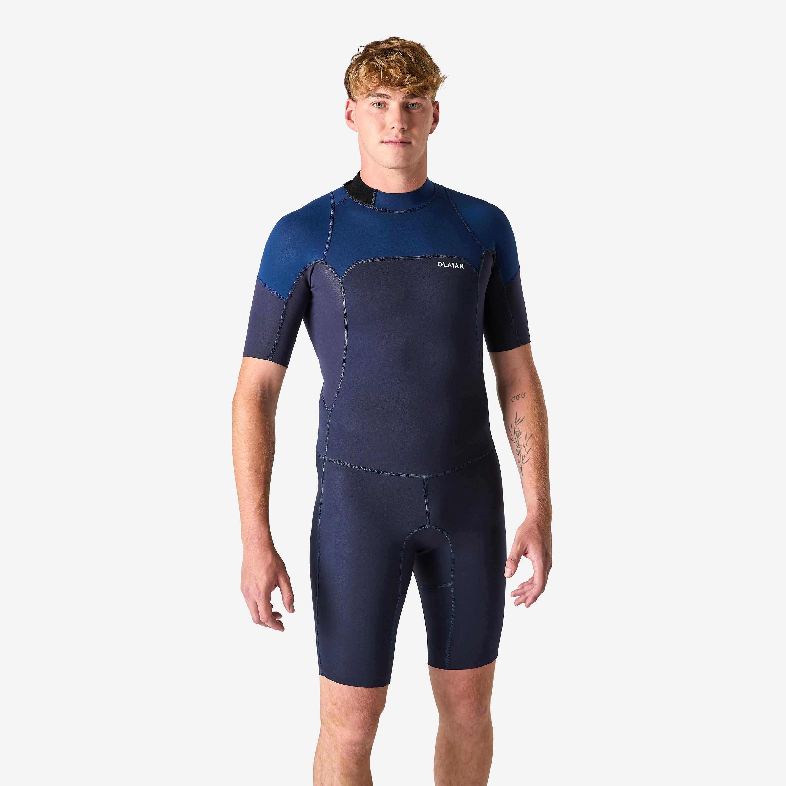 OLAIAN Neopren Shorty Surfen Herren Stretch 500 blau S