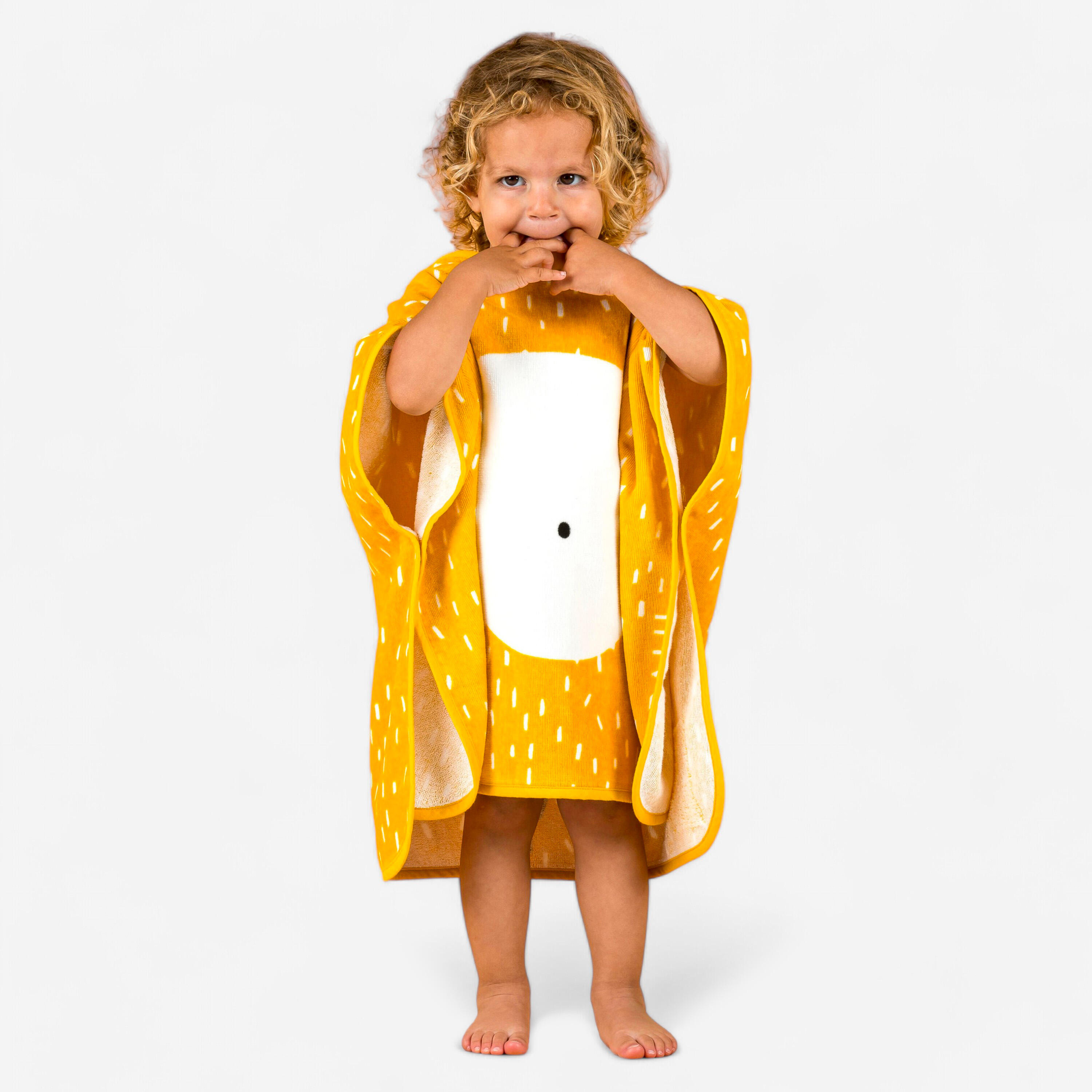 NABAIJI Bade-Poncho Baby Baumwolle - L?we gelb 95-112 cm 3-5J