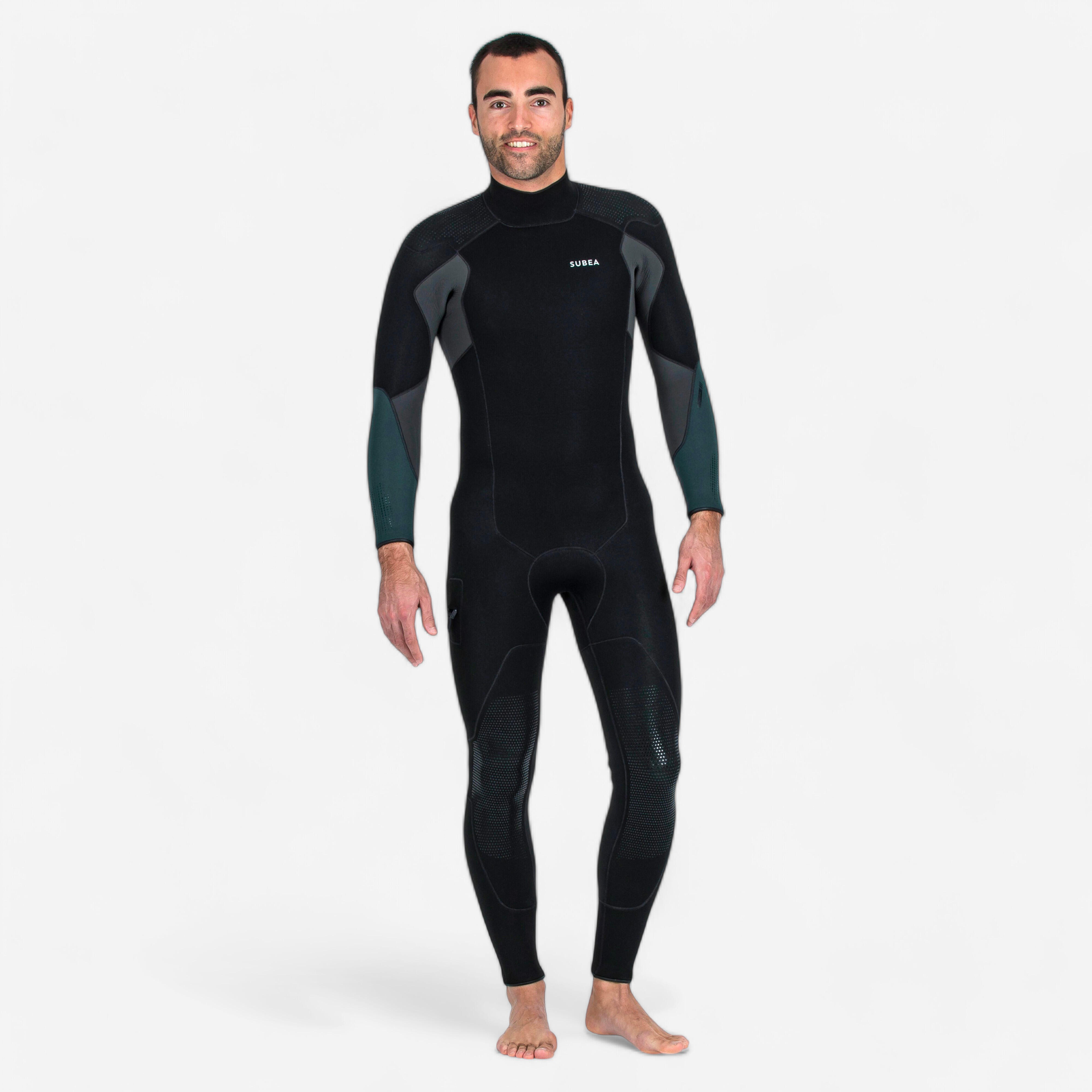 Decathlon Neoprenanzug Tauchen Herren 900 5 mm schwarz/khaki L