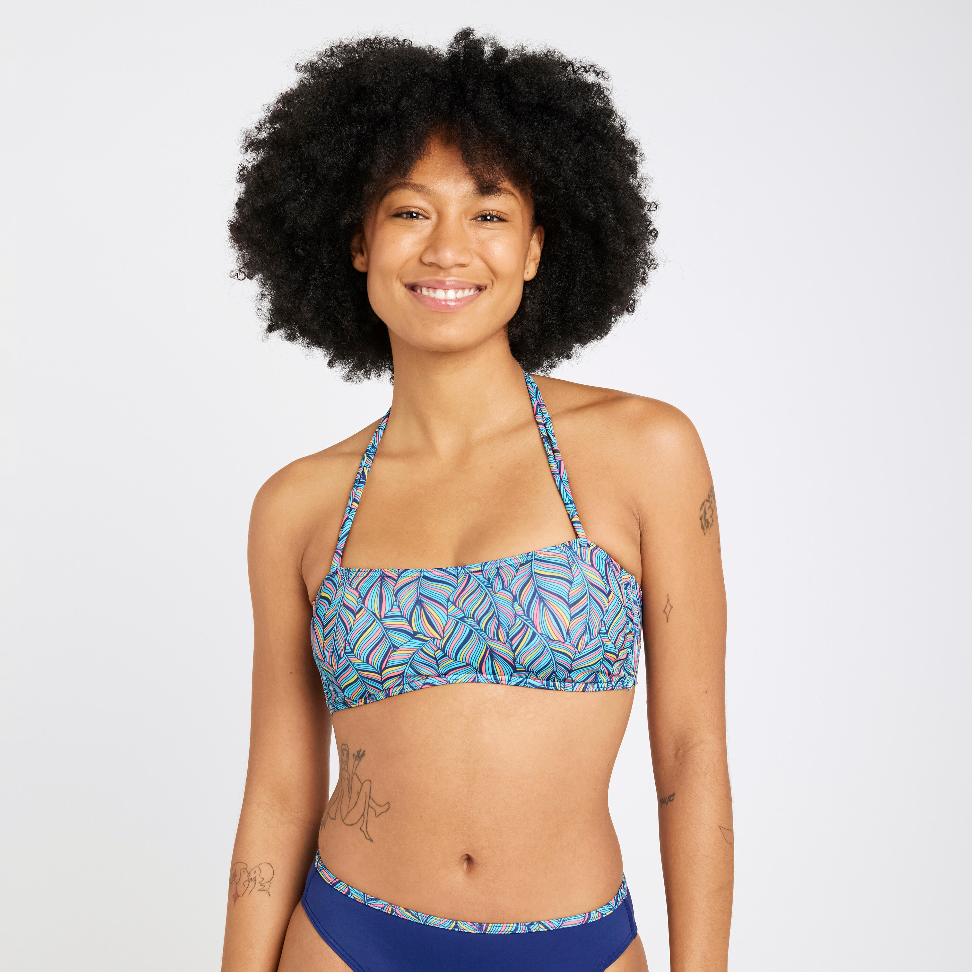 OLAIAN Bikini-Oberteil Bandeau Damen - Laura Foly t?rkis 70 B