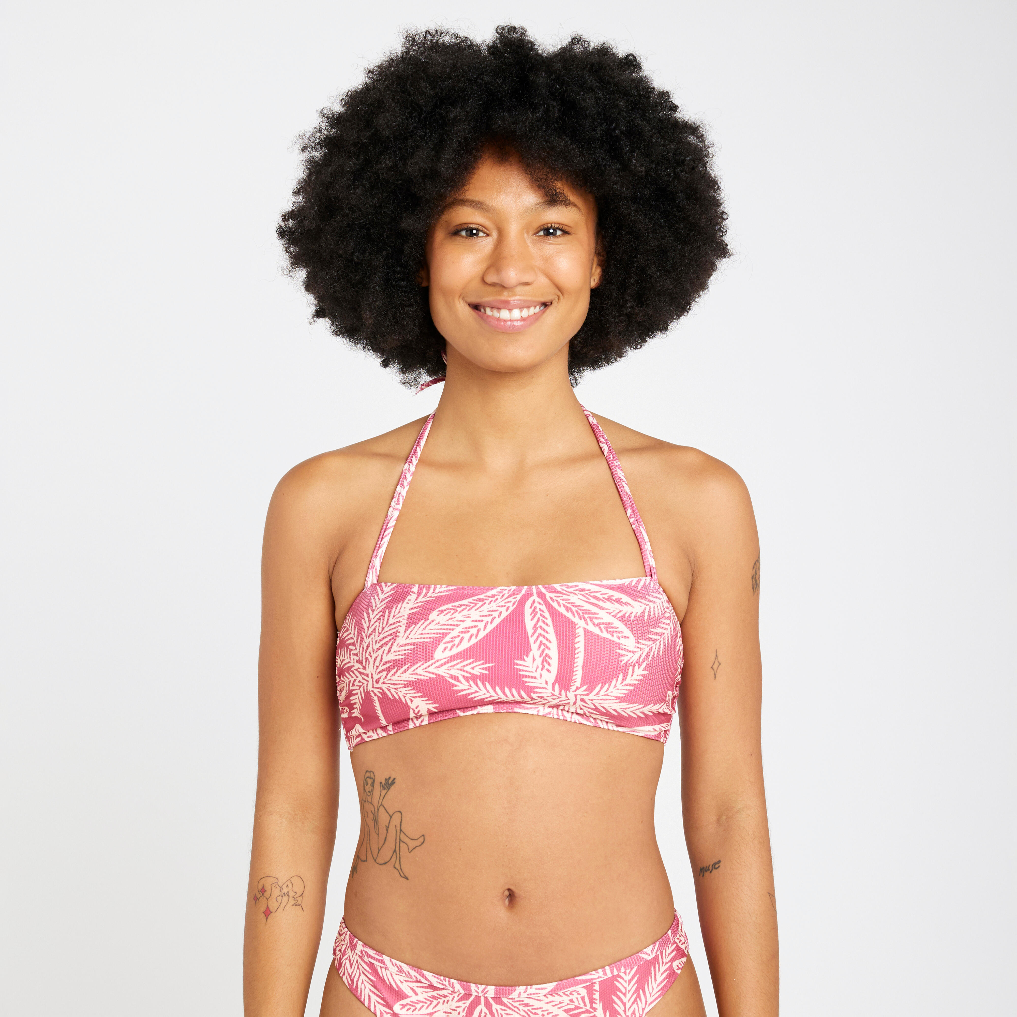 OLAIAN Bikini-Oberteil Bandeau texturiert - Laura Palmer rosa 70A