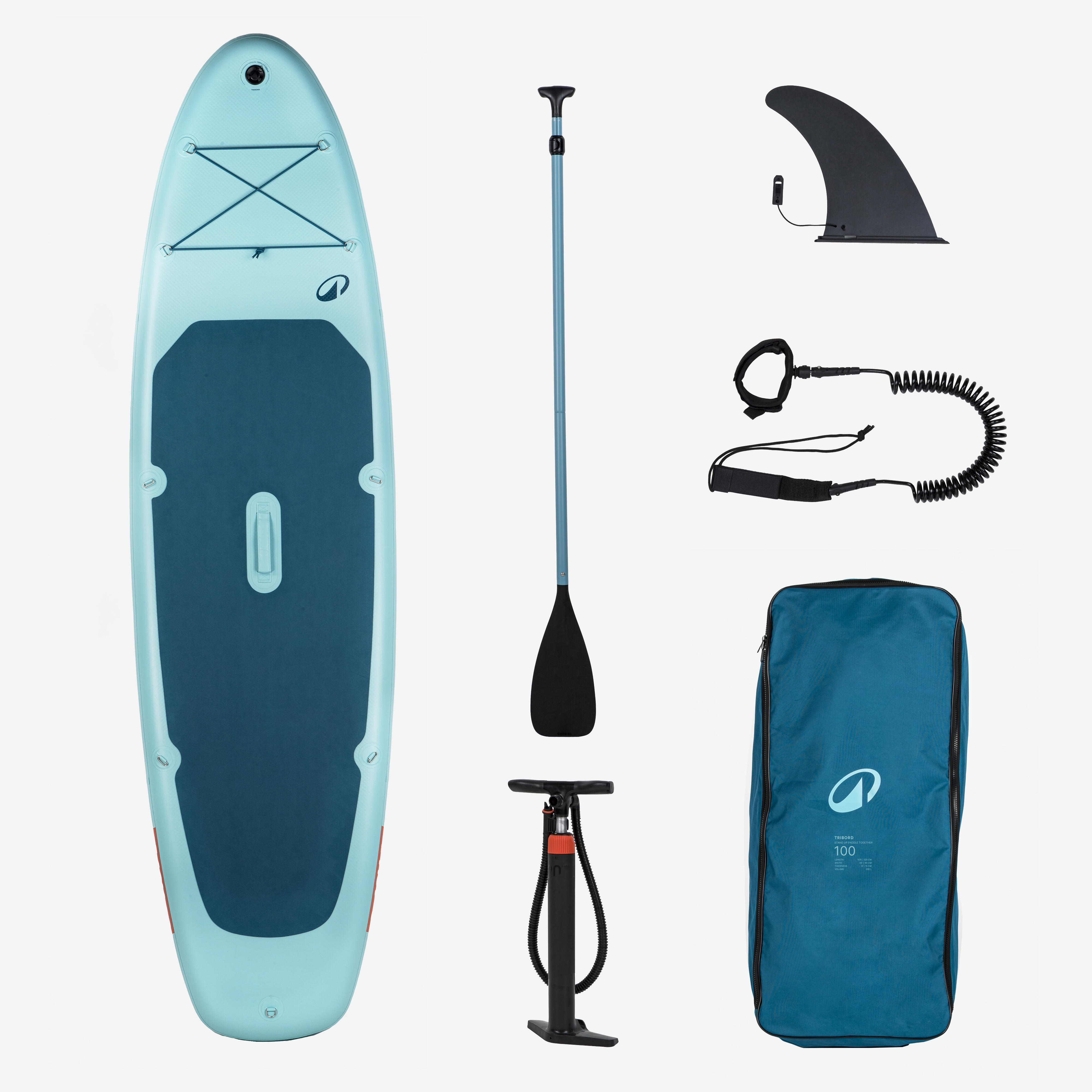 ITIWIT SUP Set Stand up Paddle aufblasbar 10'6 - 100 blau No Size