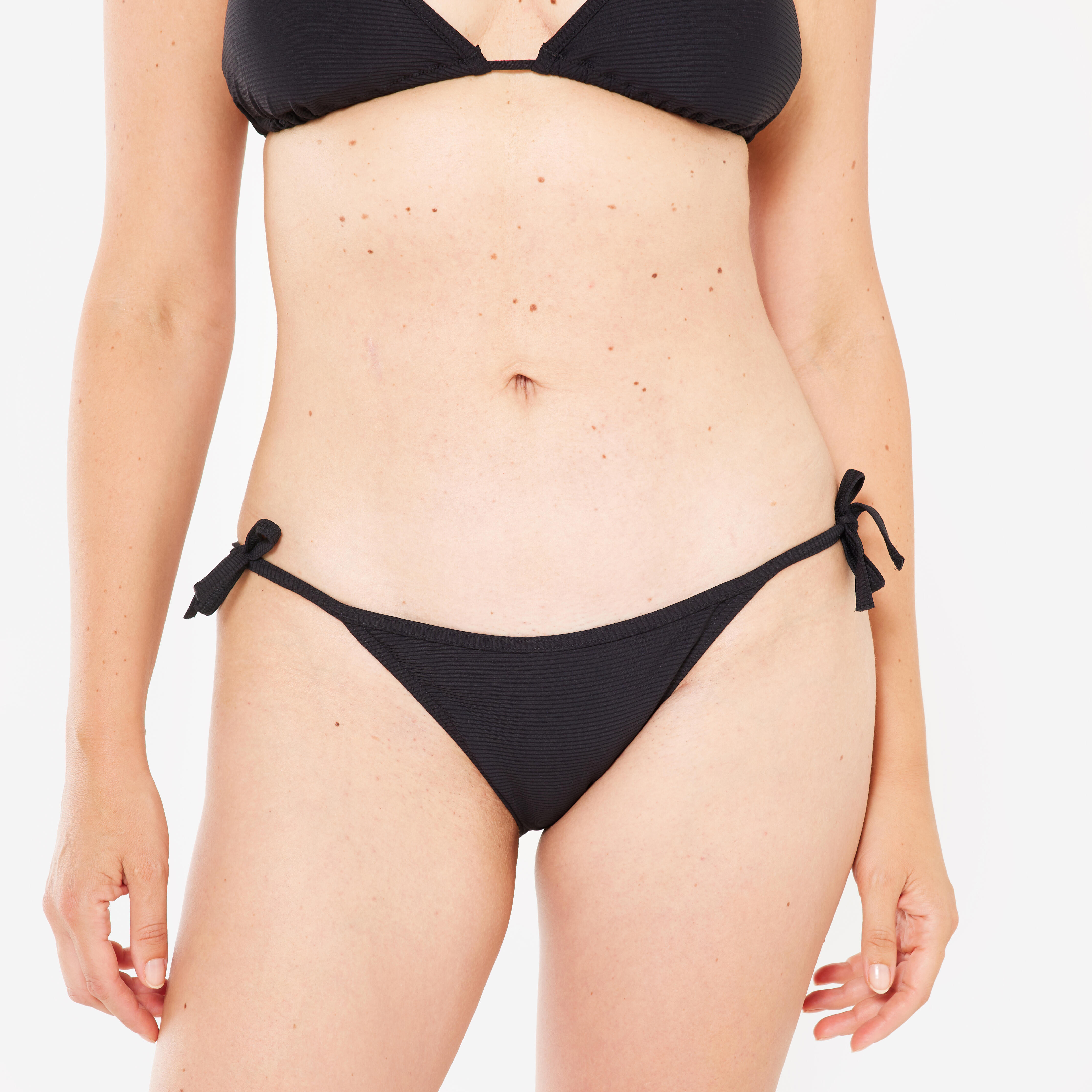 OLAIAN Bikini-Hose Damen seitlich gebunden strukturiert Sofy schwarz DE 36 / FR 38