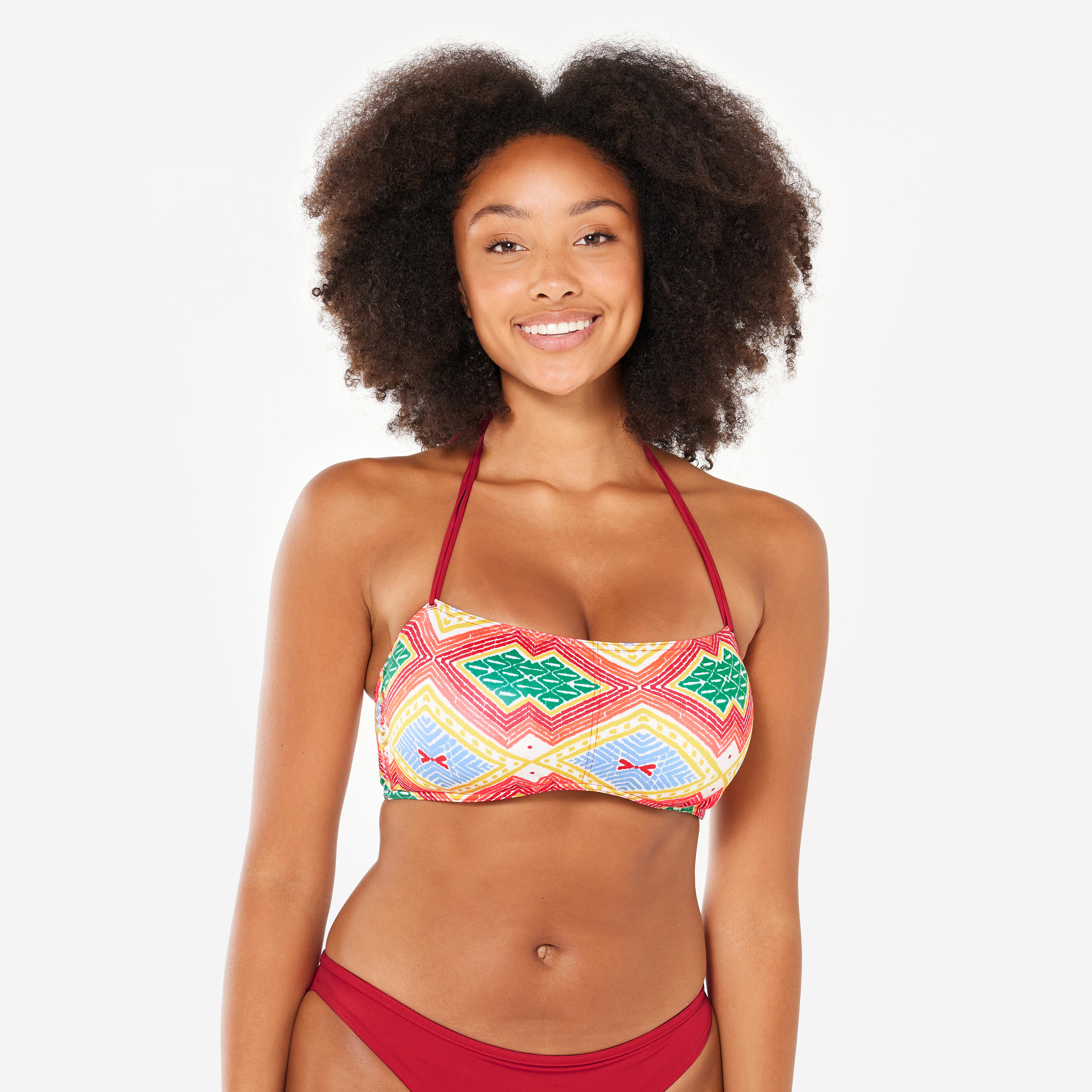 OLAIAN Bikini-Oberteil Damen Bandeau Surfen Lori Sangria rot 80D