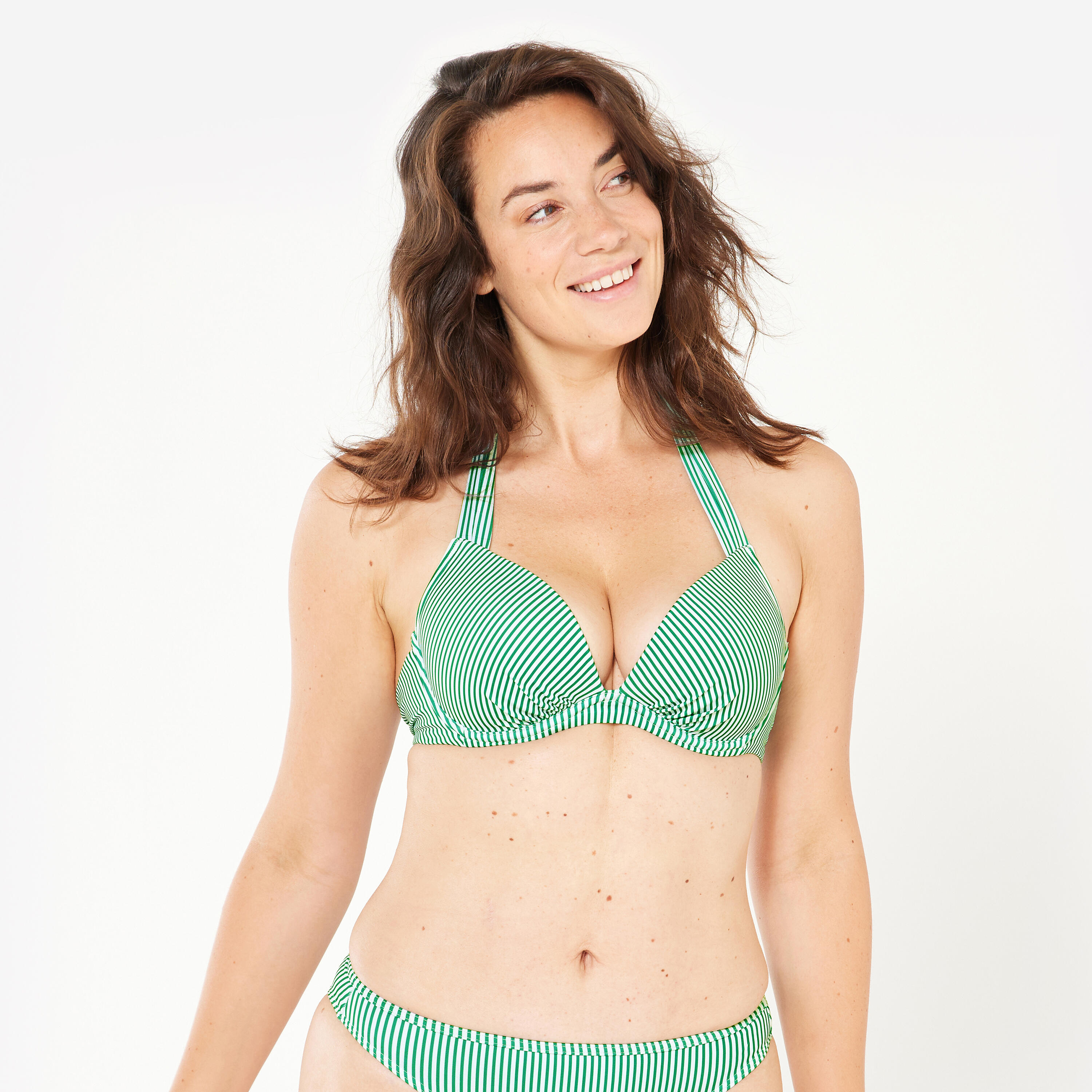 OLAIAN Bikini-Oberteil Surfen Damen Push-Up Elena gr?n/wei? 70A