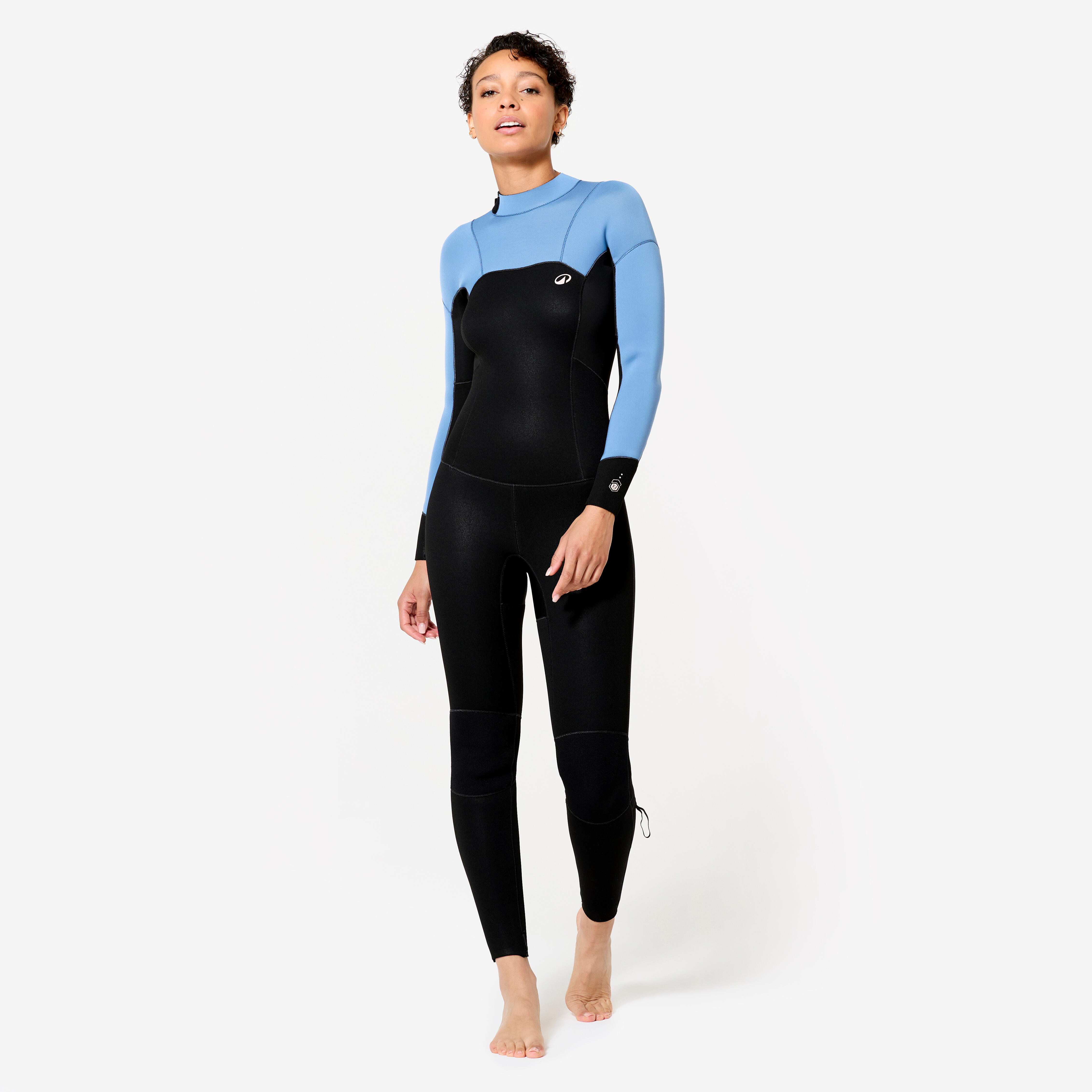 OLAIAN Neoprenanzug Surfen Damen Backzip  500 3/2 mm schwarz/blau XL