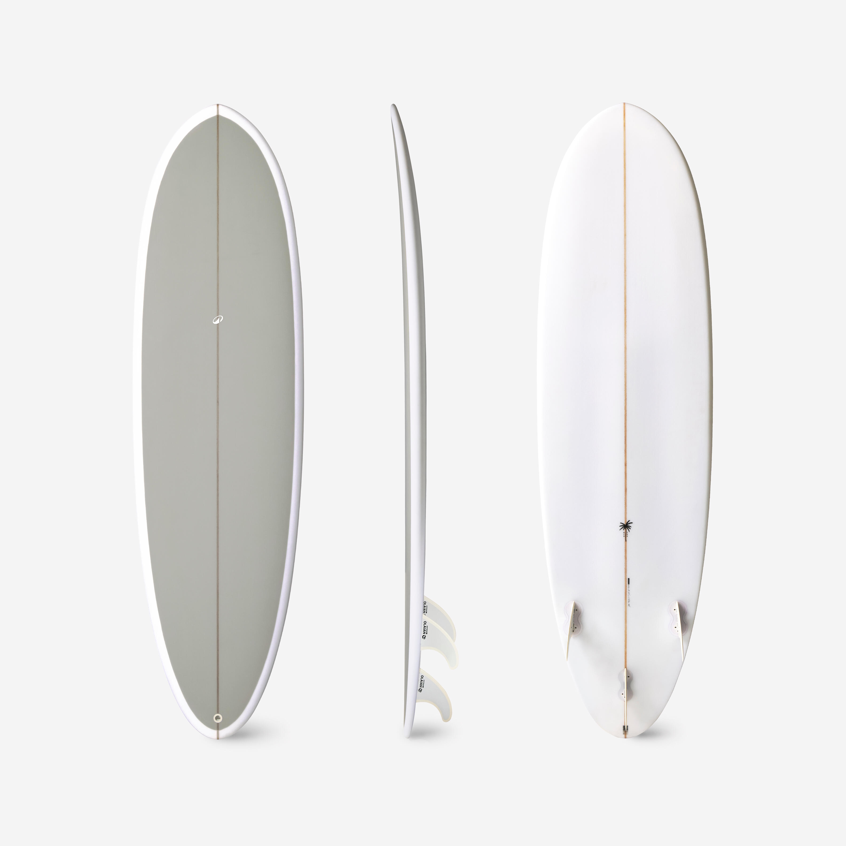 OLAIAN Surfboard Hybrid aus Harz 6'4 3 Finnen 40?l khaki 6'4