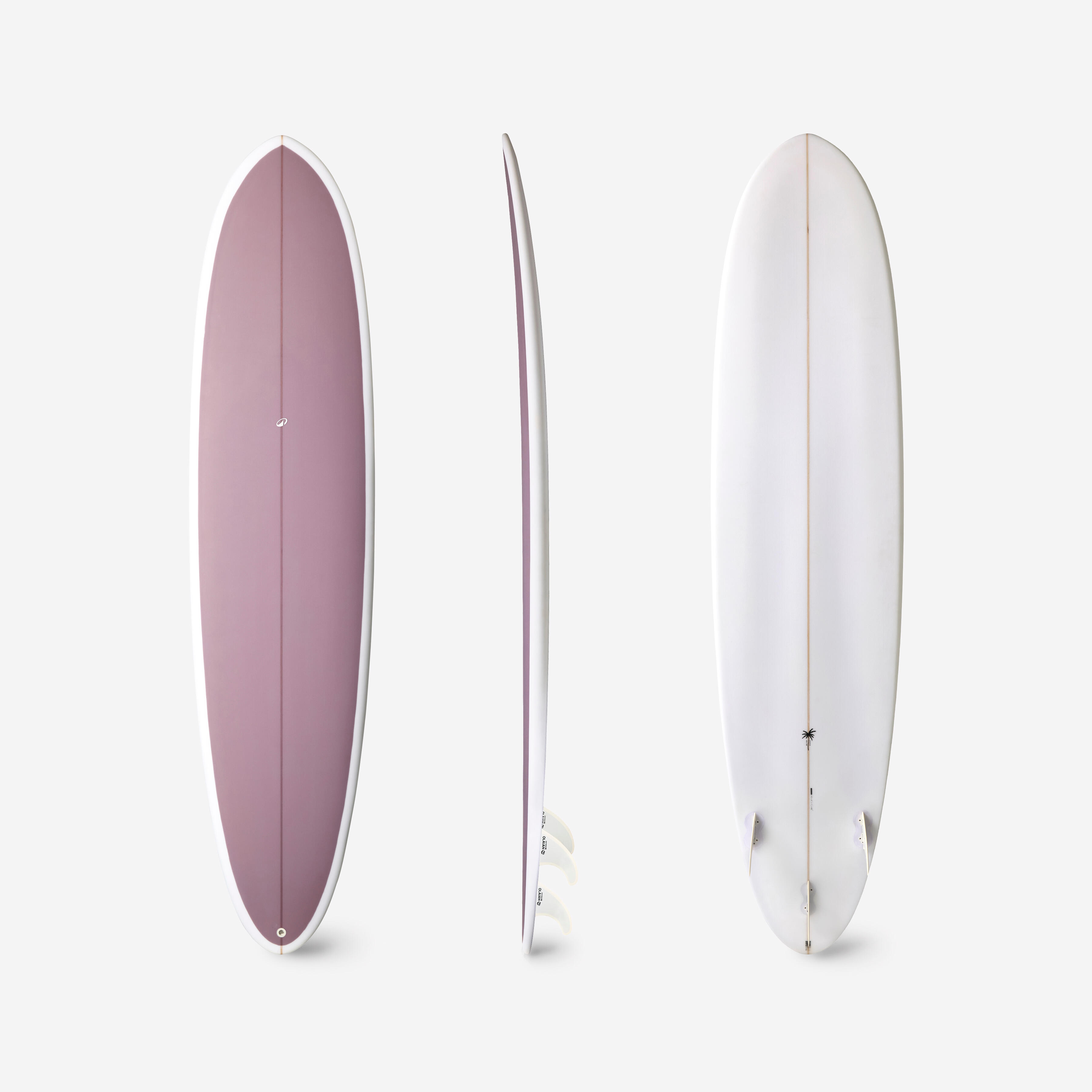 OLAIAN Surfboard Hybrid aus Harz 8' 62?l mit drei Finnen lila 8'