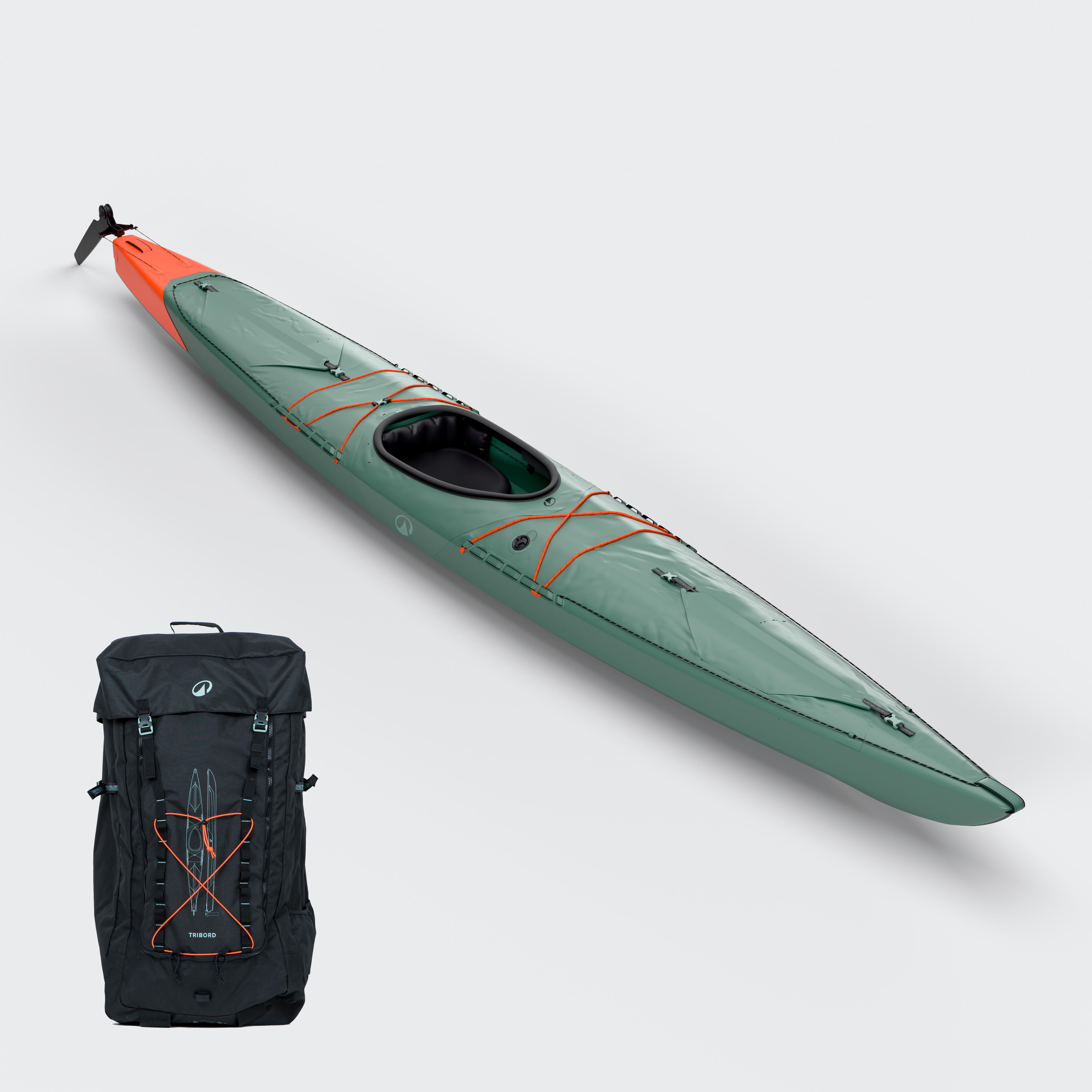 TRIBORD Kajak aufblasbar Expedition Drop Stitch Hochdruckboden 1-Sitzer - X900 No Size
