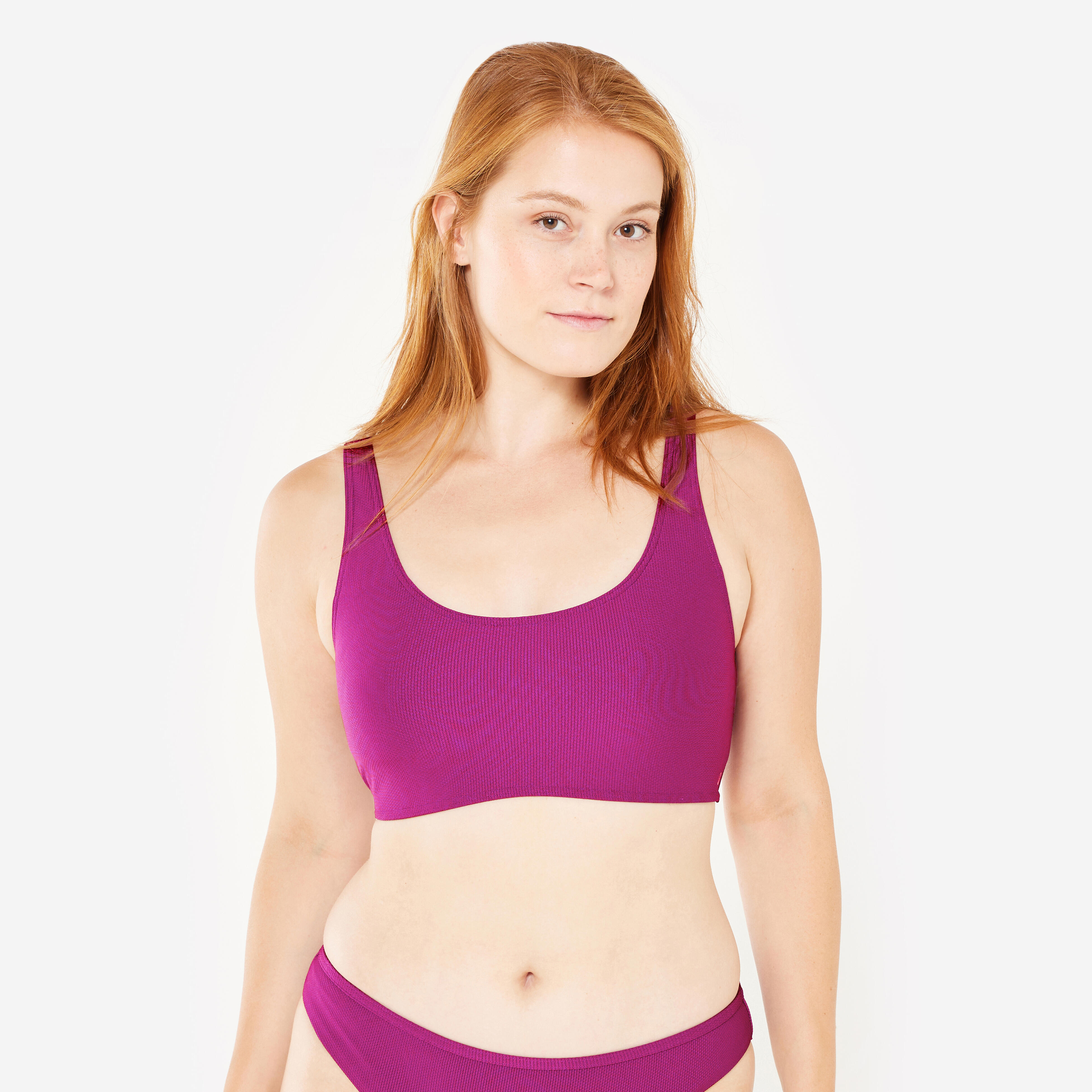 OLAIAN Bikini-Oberteil Damen Bustier strukturiert - Aurely lila DE 34 / FR 36