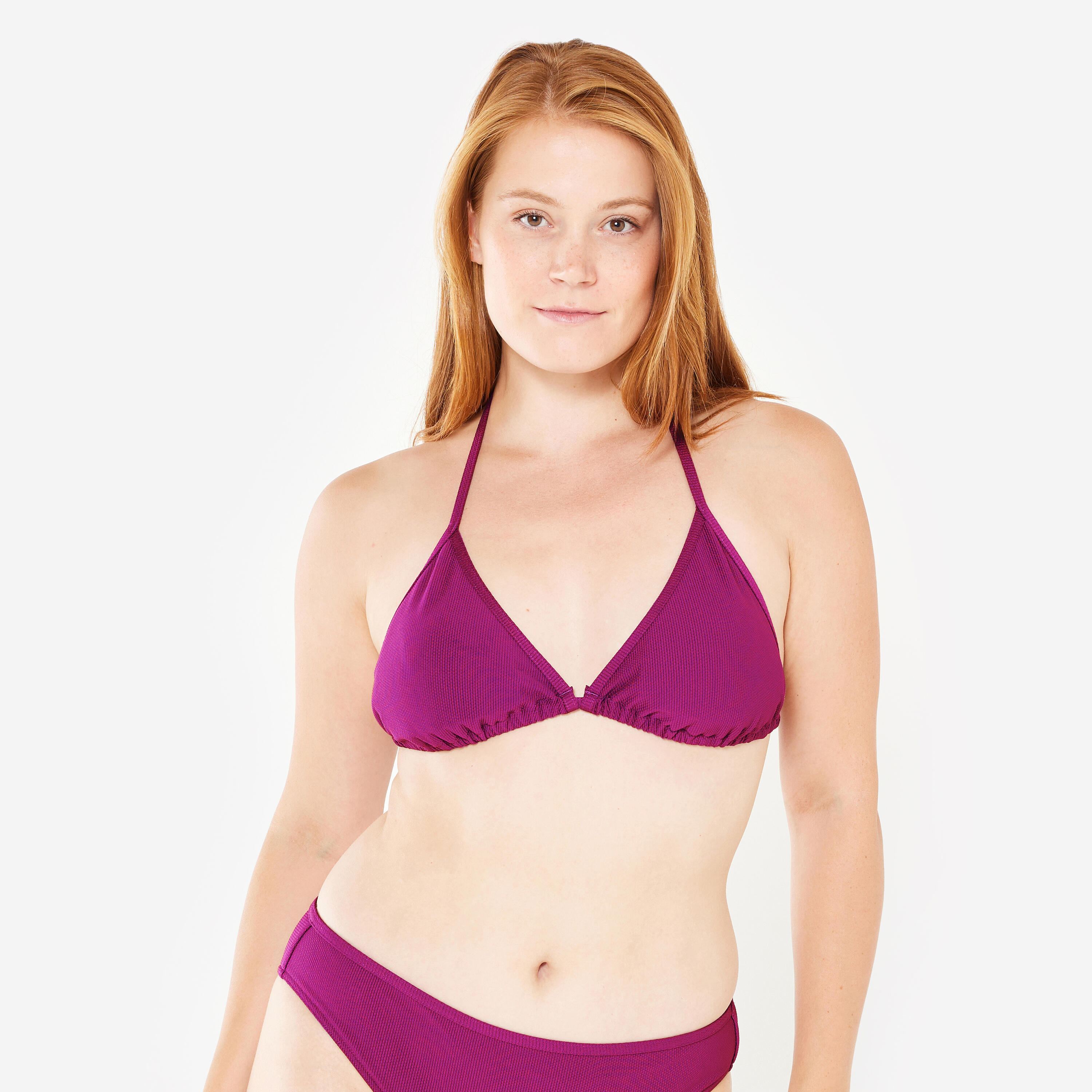 OLAIAN Bikini-Oberteil Triangel Surfen Damen strukturiert Mae violett DE 38 / FR 40