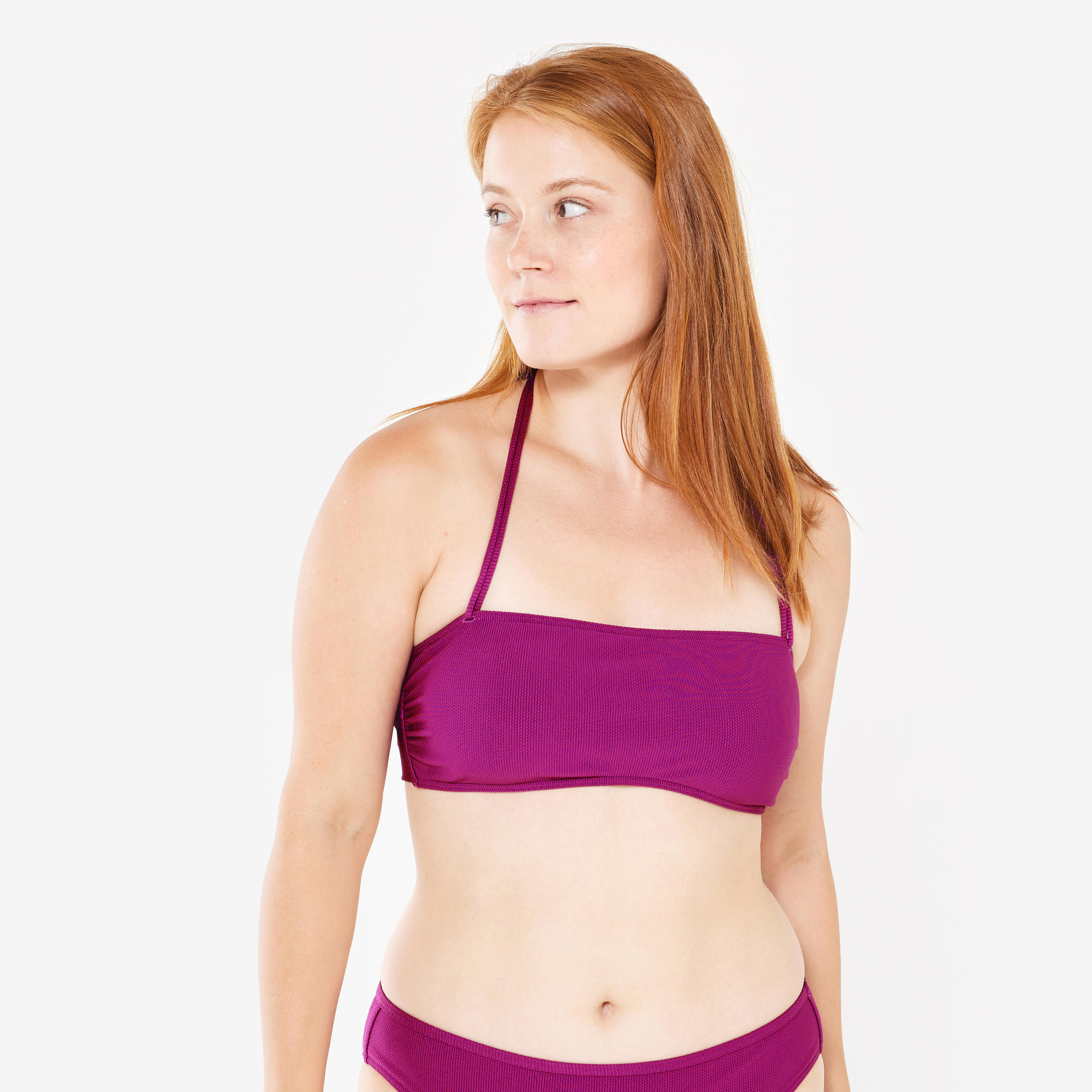 OLAIAN Bikini-Oberteil Bandeau Damen strukturiert Laura violett 75 B