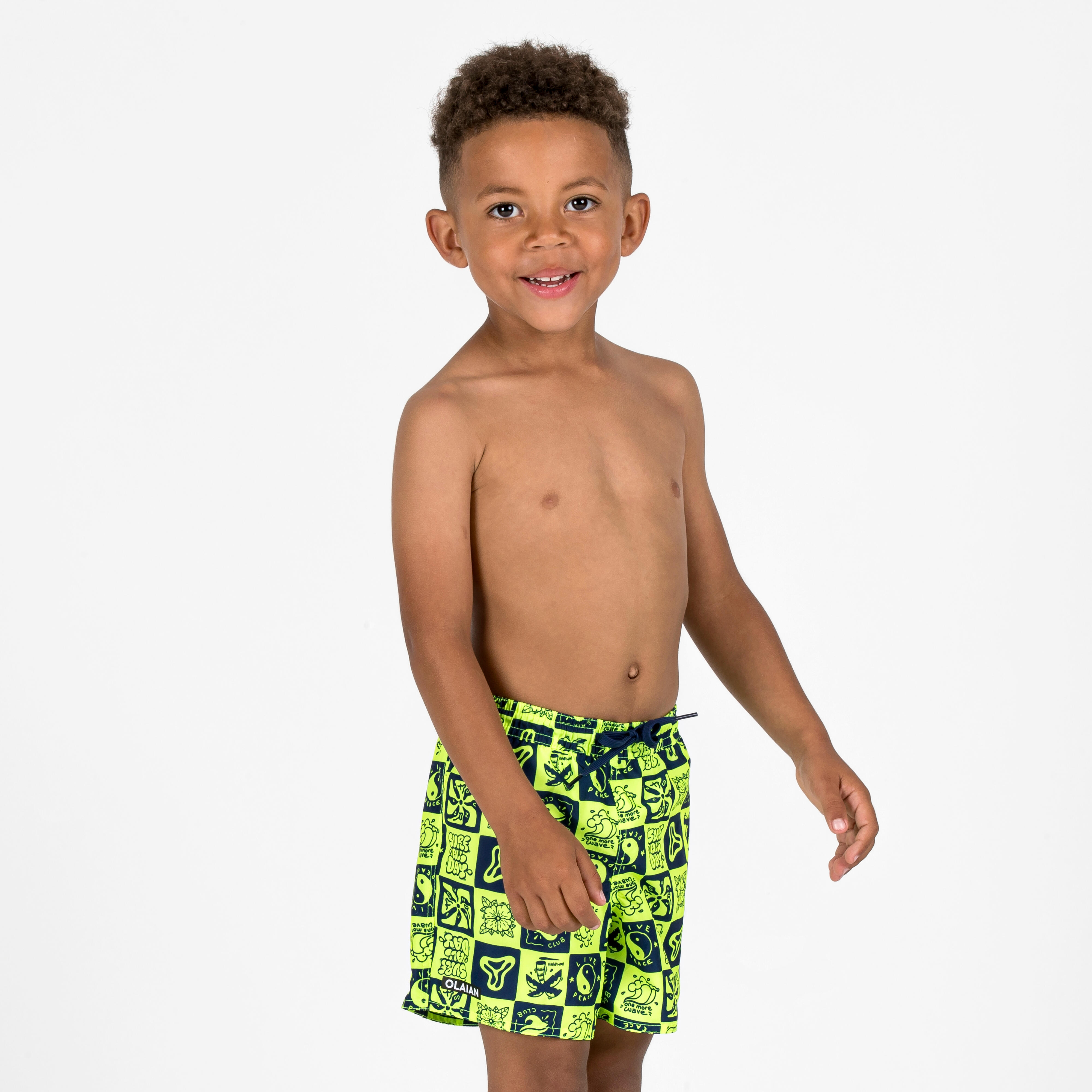 OLAIAN Boardshorts Jungen 100 gelb/schwarz 103-112cm 4-5J