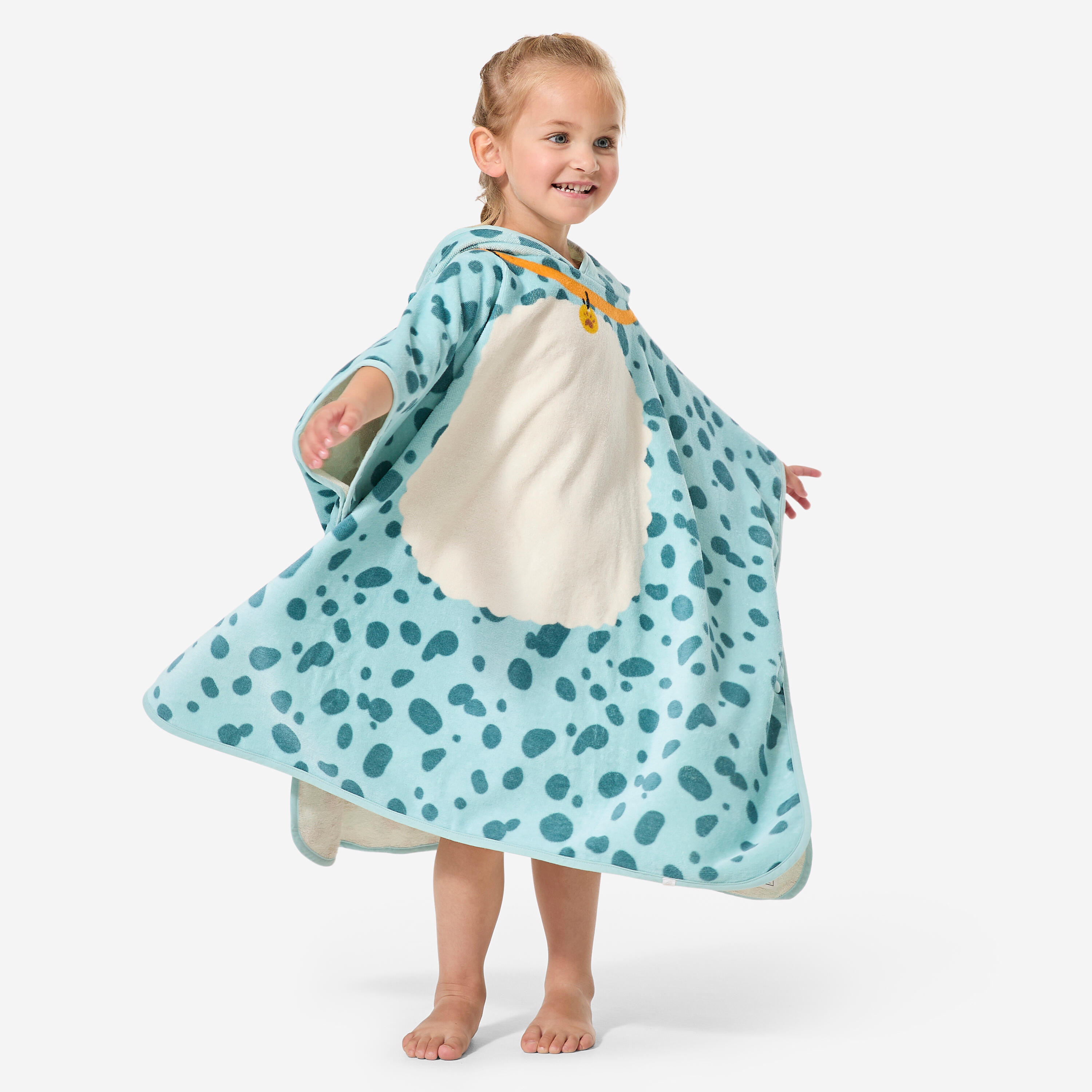 NABAIJI Bade-Poncho Baby Baumwolle - Hund grün 73-95 cm 1-3J