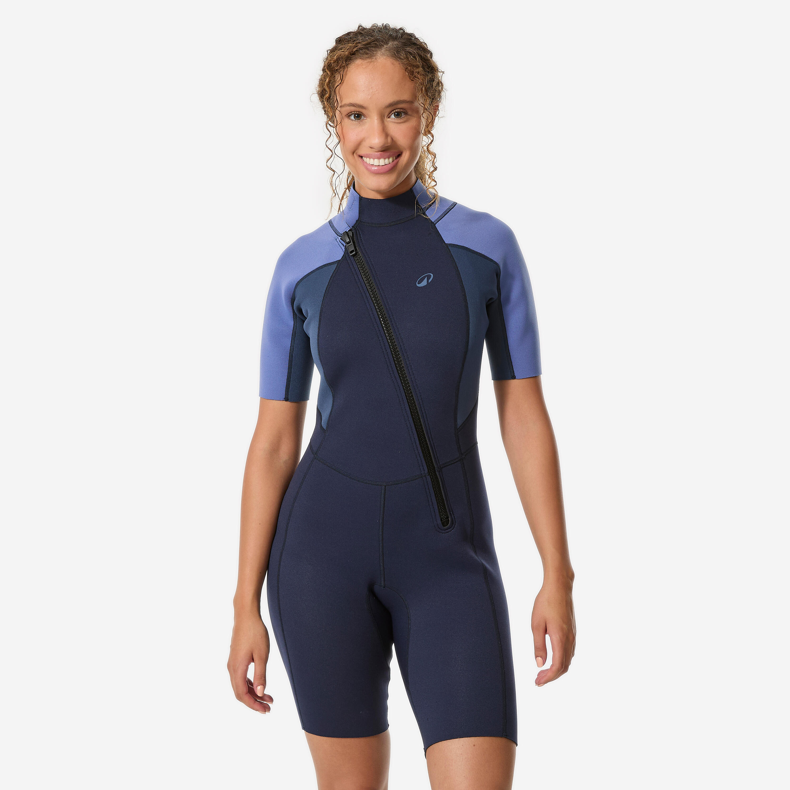 Decathlon Neoprenanzug Shorty Damen Naturkautschuk Essential Ocena 2 mm blau 