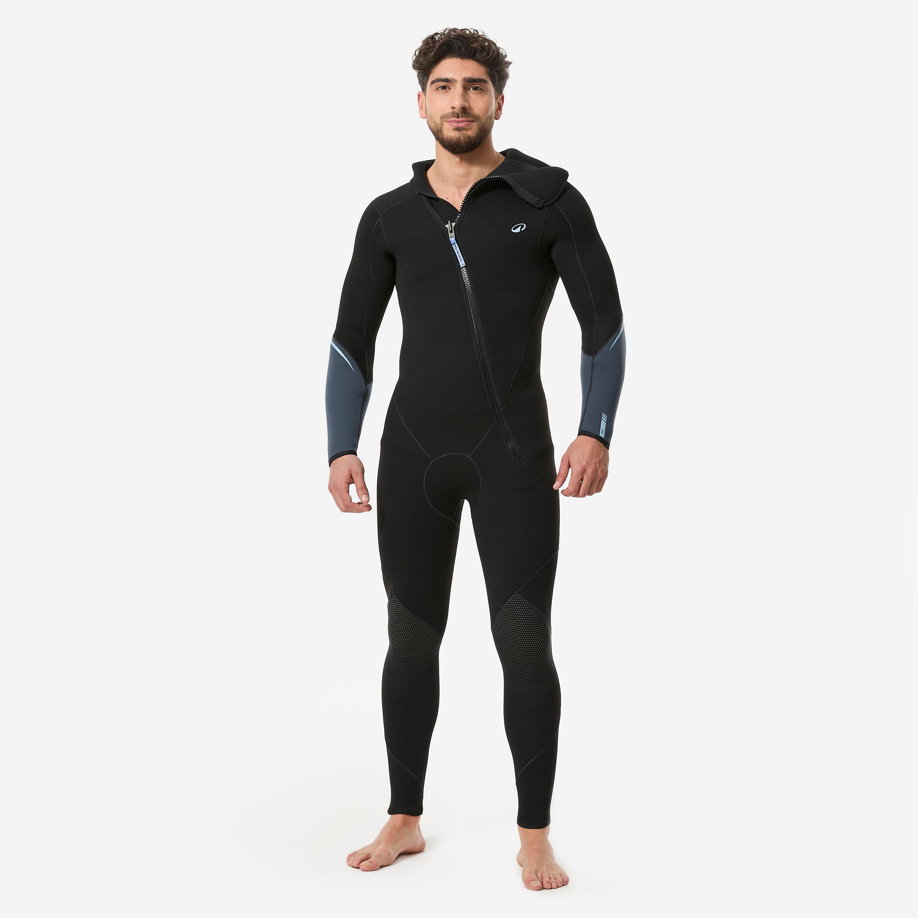 Decathlon Neoprenanzug Tauchen Herren Kapuze SCD500 5 mm schwarz/blau 2XL