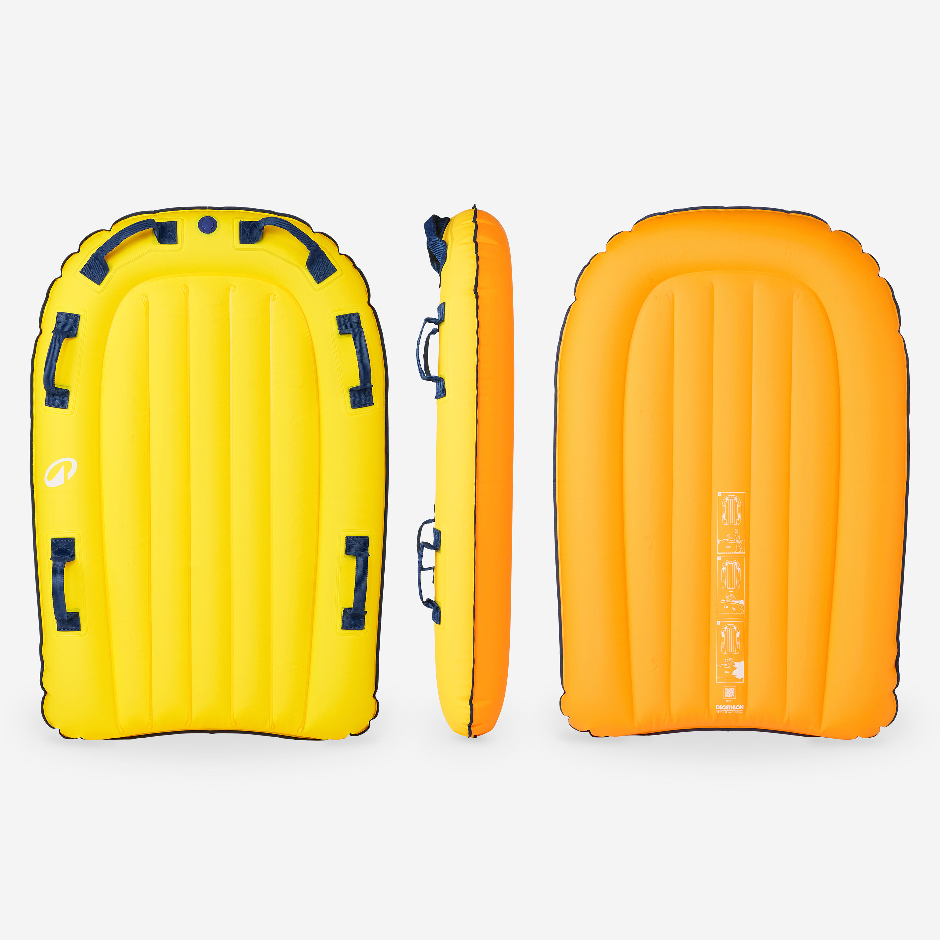 Decathlon Bodyboard aufblasbar Tandem gelb/orange No Size