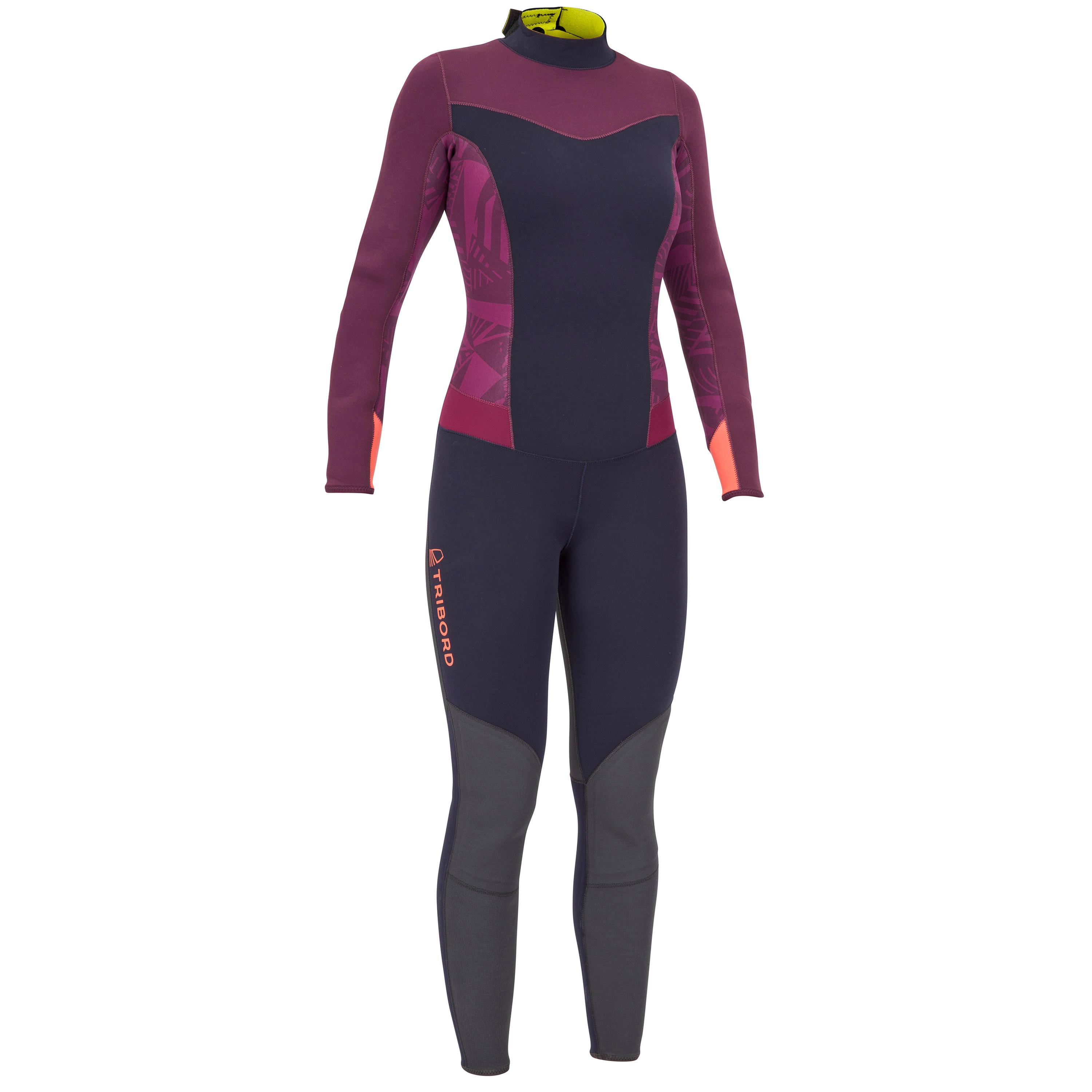 Decathlon Neoprenanzug Segeln Jolle Katamaran Damen 500 3/2 mm violett/schwarz 