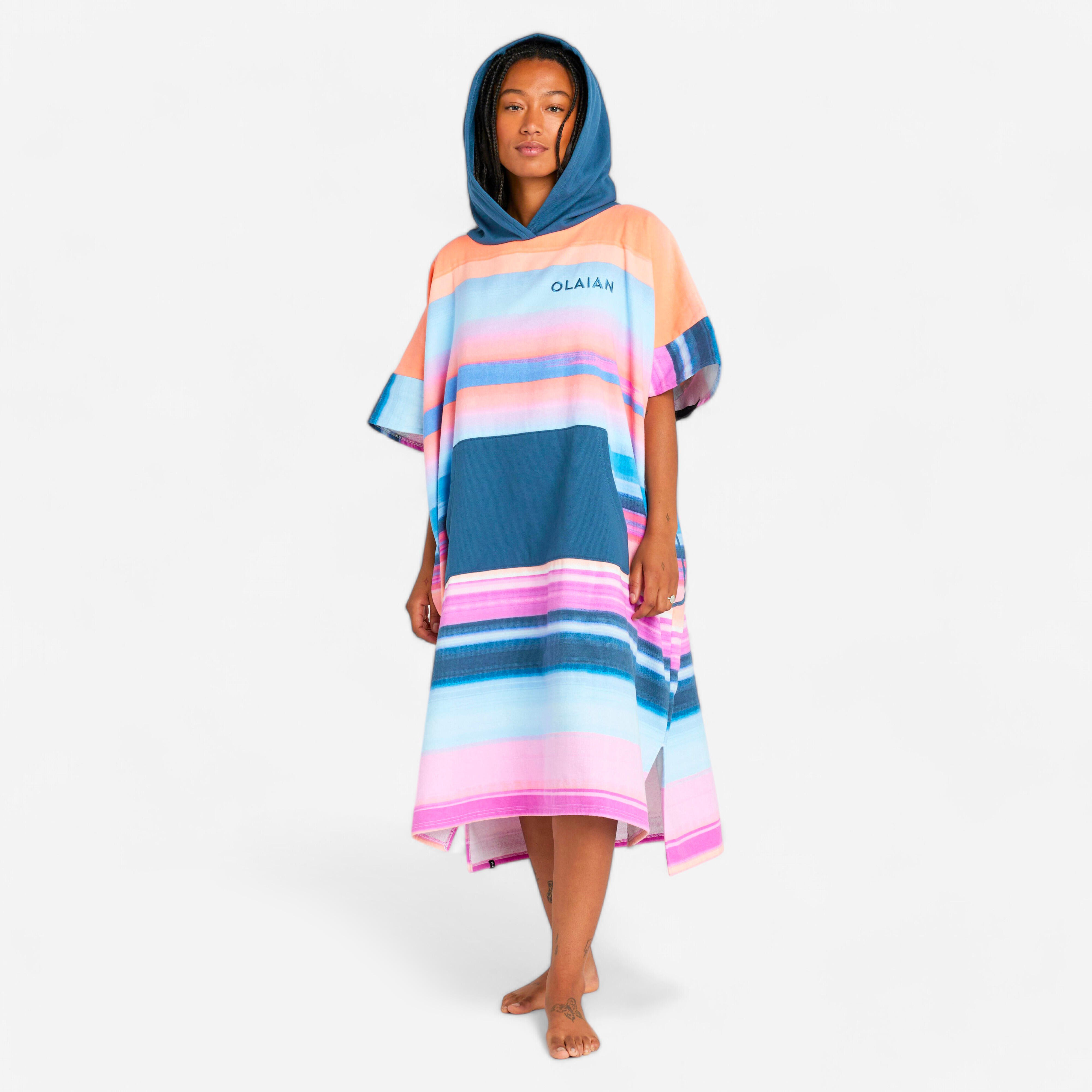 OLAIAN Surf-Poncho Damen/Herren - 500 Sunset rosa