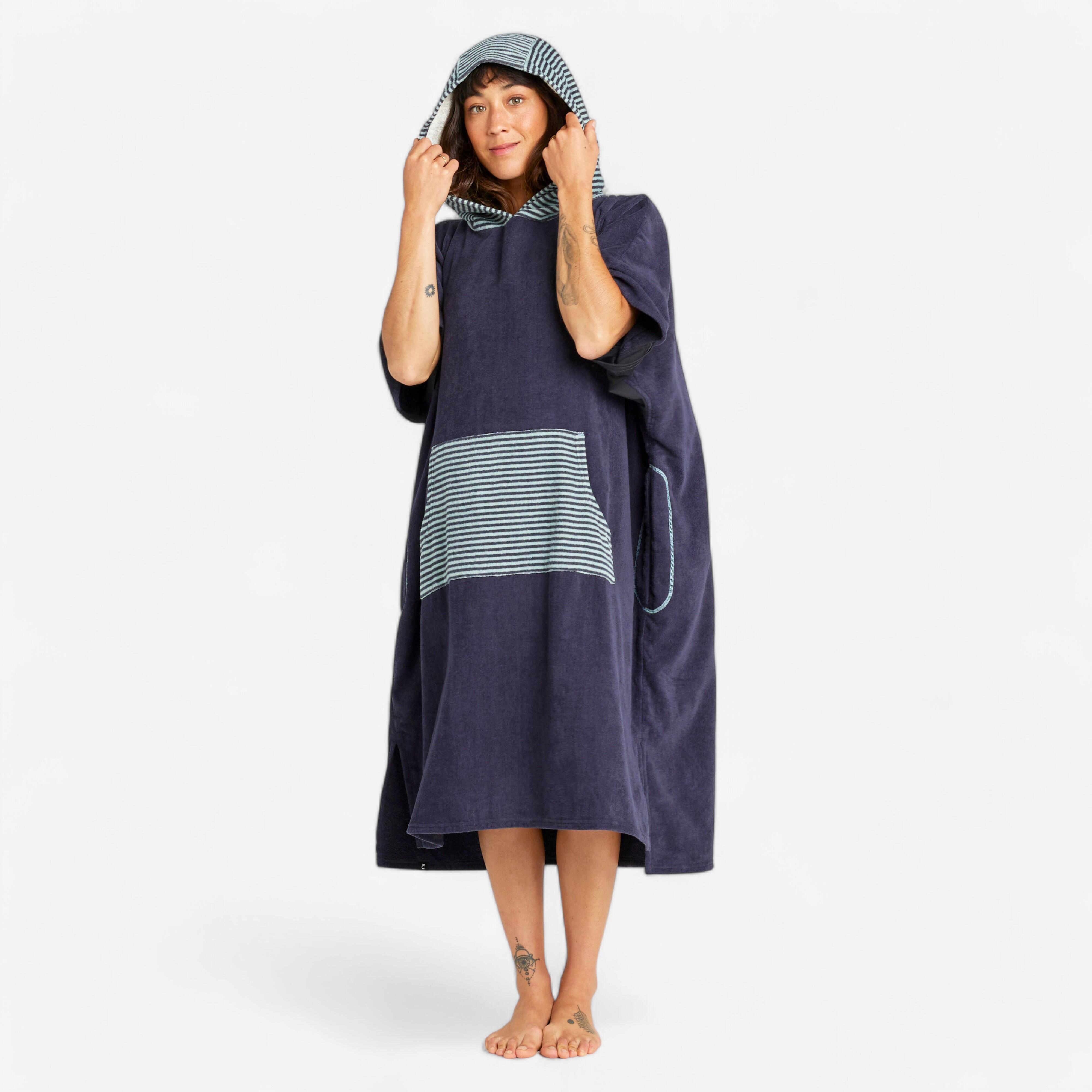 OLAIAN Surf-Poncho Damen/Herren ab 150?cm 900 Fish blau/grau