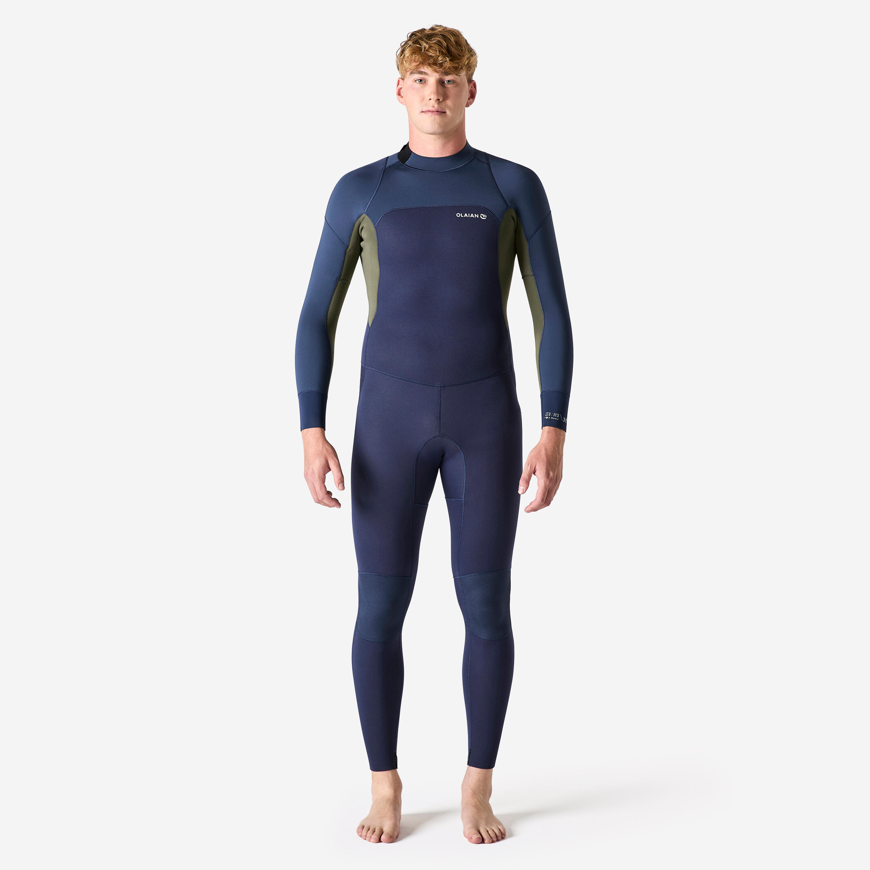 OLAIAN Gebraucht - Neoprenanzug Surfen 500 3/2?mm Herren blau/khaki - SEHR GUT