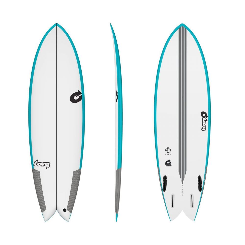 Surfboard TORQ Epoxy TEC Quad Twin Fish 5.6 Rail