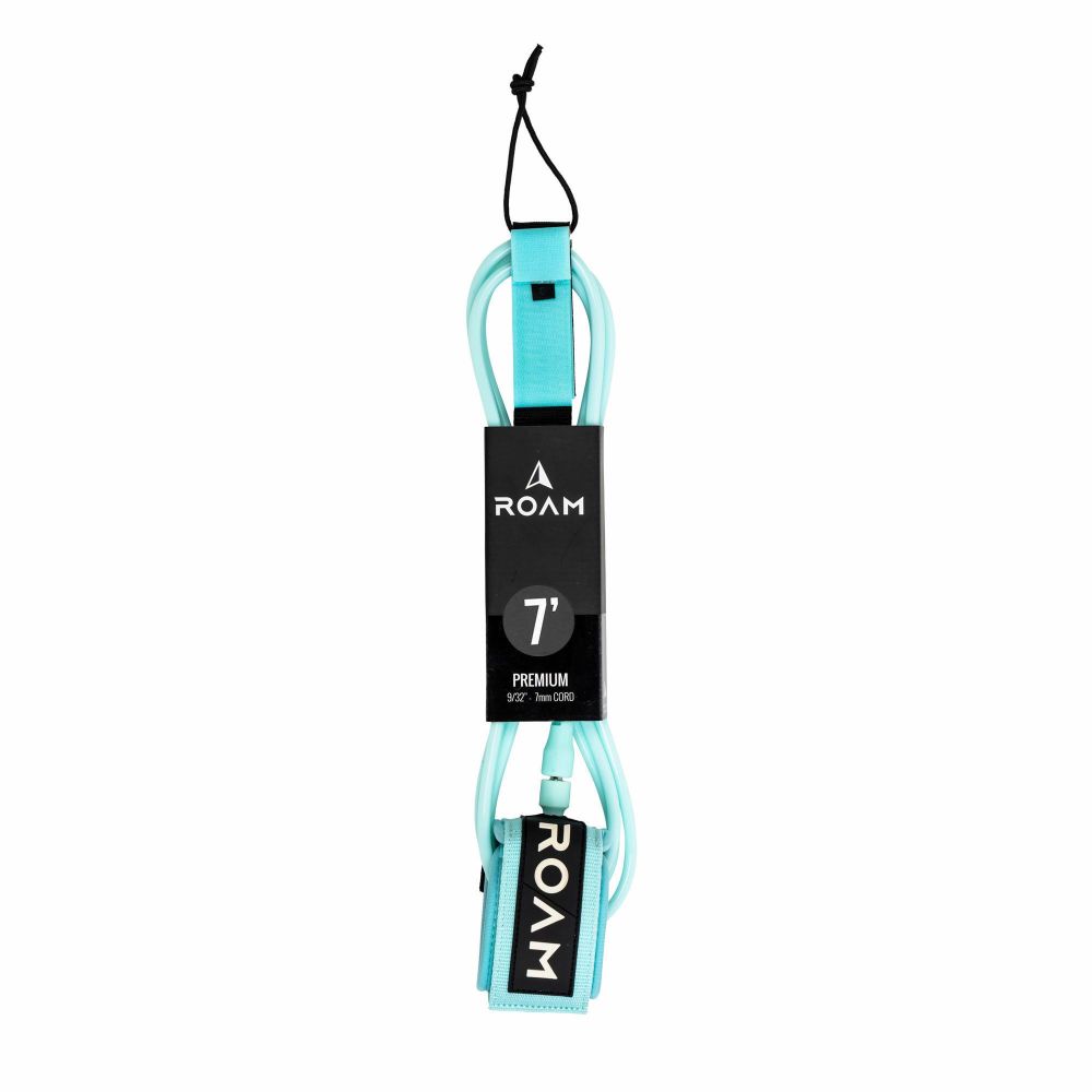 ROAM Surfboard Leash Premium 7.0 Lite Teal