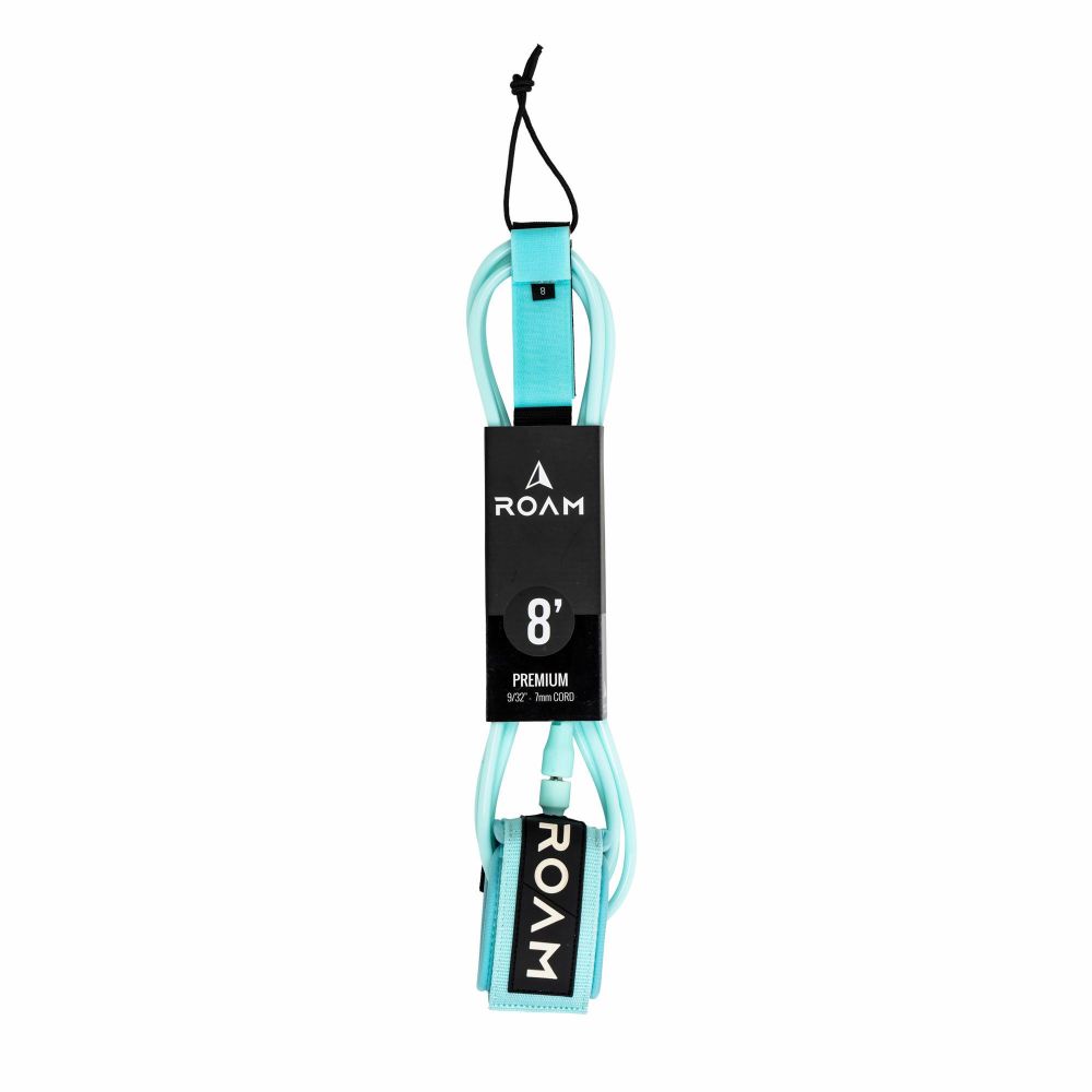 ROAM Surfboard Leash Premium 80 Lite Teal