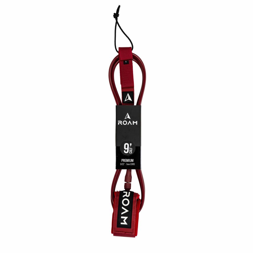 ROAM Surfboard Leash Premium 90 Knie Dunkelrot